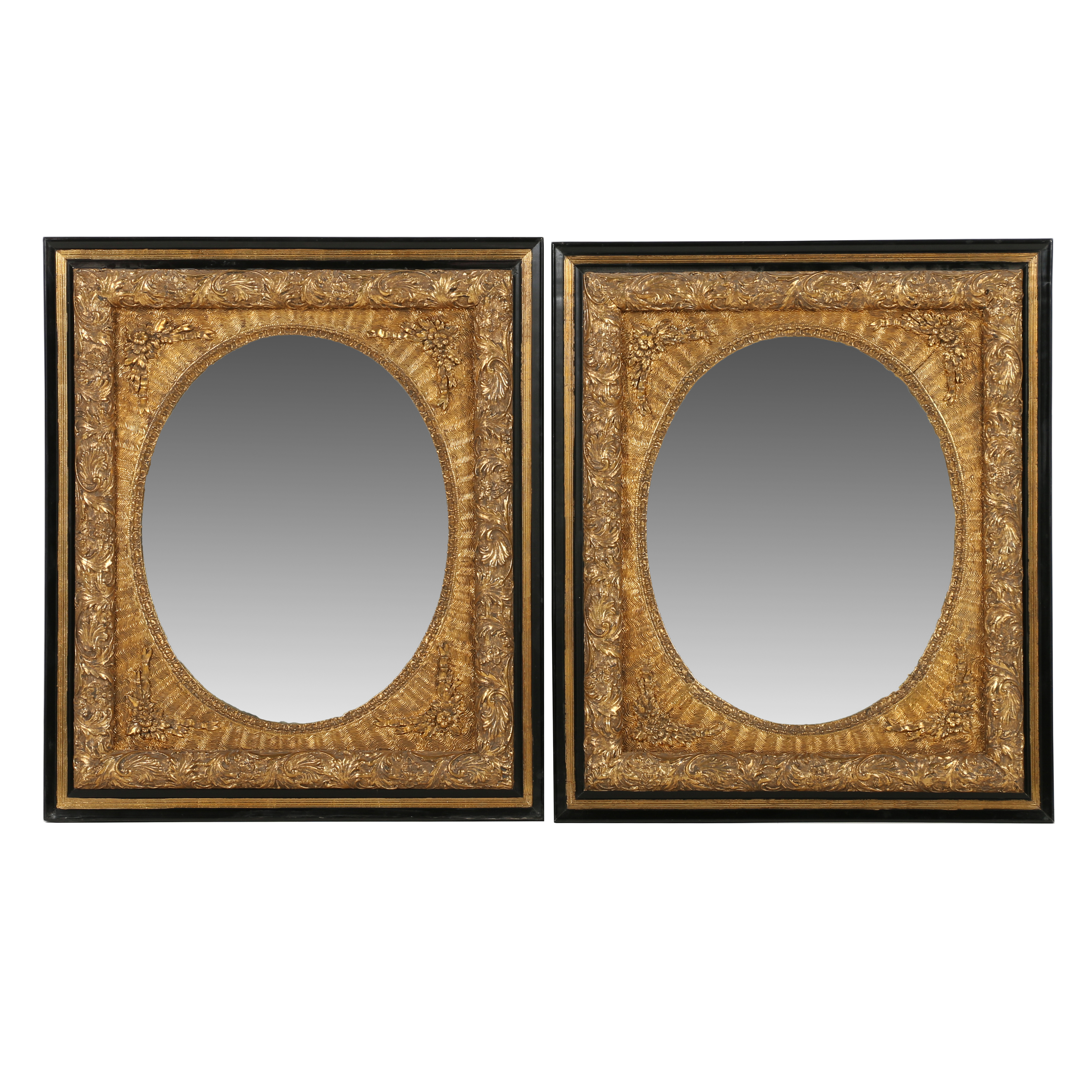Louis XIV-Style Gold Painted Wall Mirrors