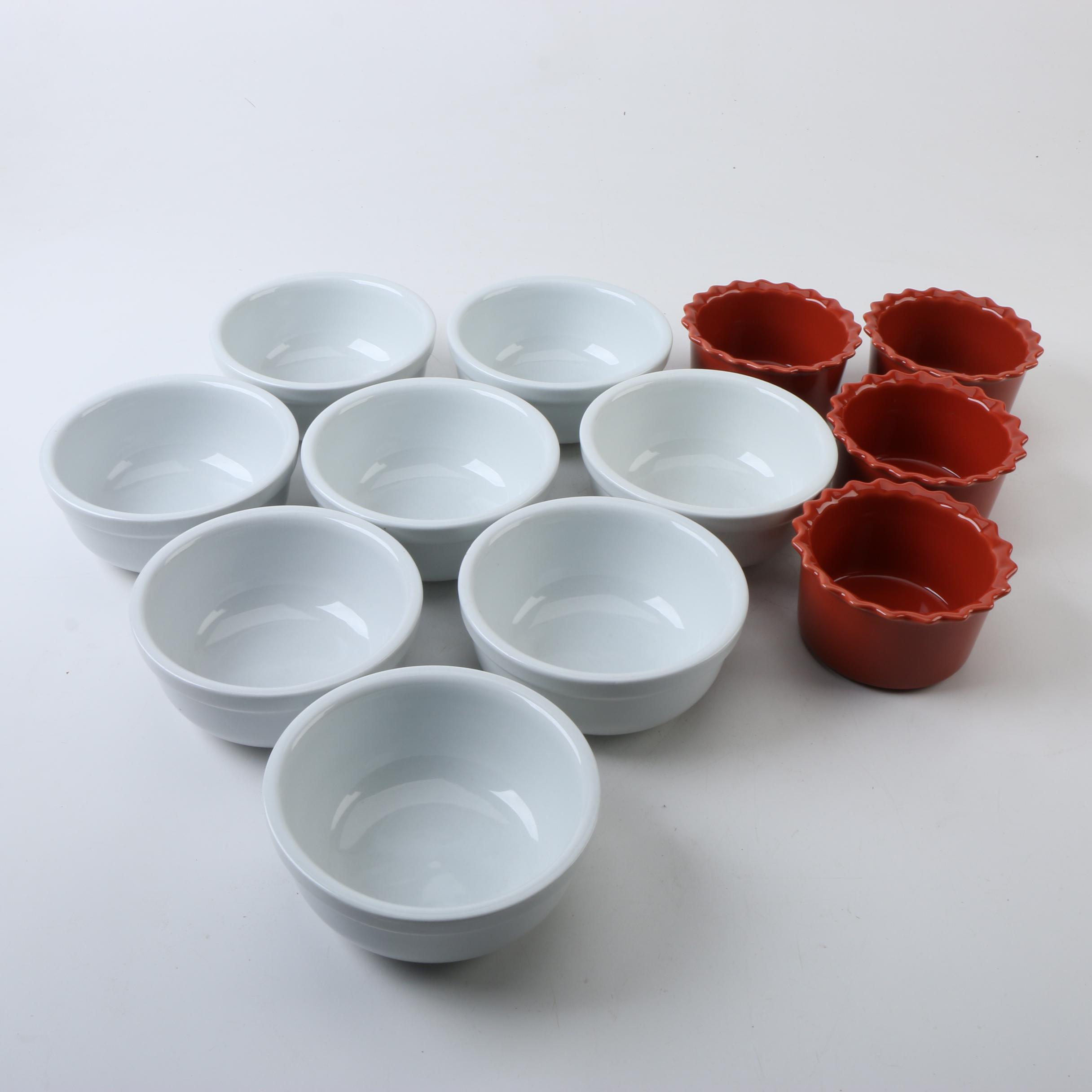 Red Chantel Ramekins and IDG Ironstone Bowls