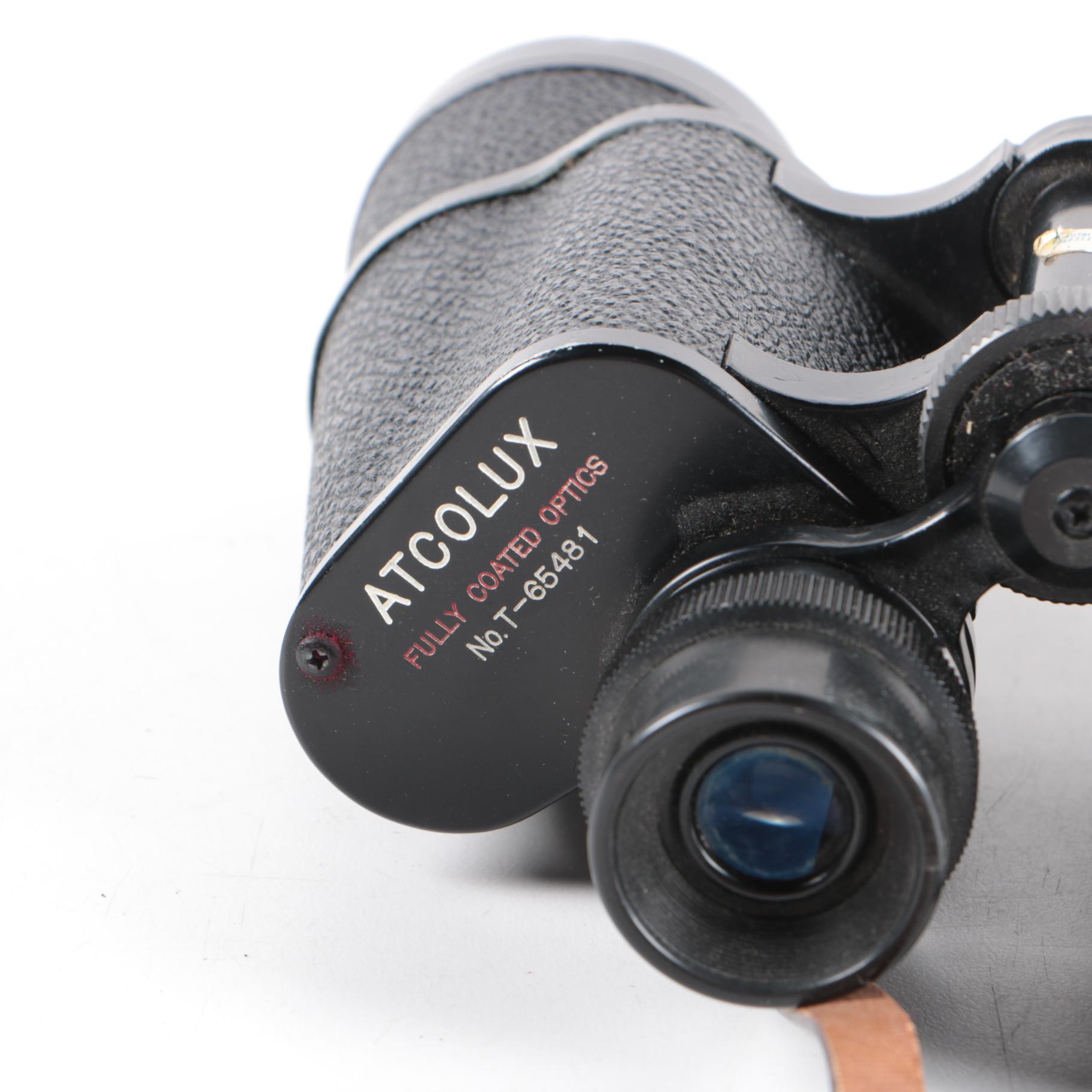 Vintage Atco Atcolux Binoculars with Case