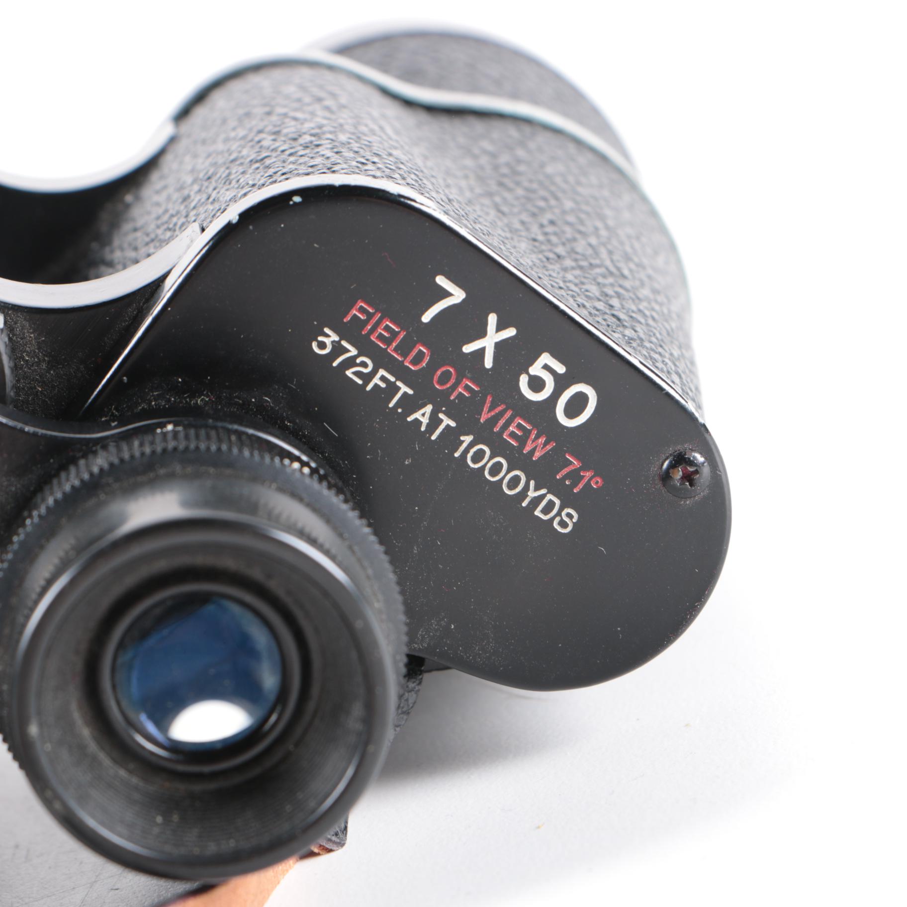 Vintage Atco Atcolux Binoculars with Case