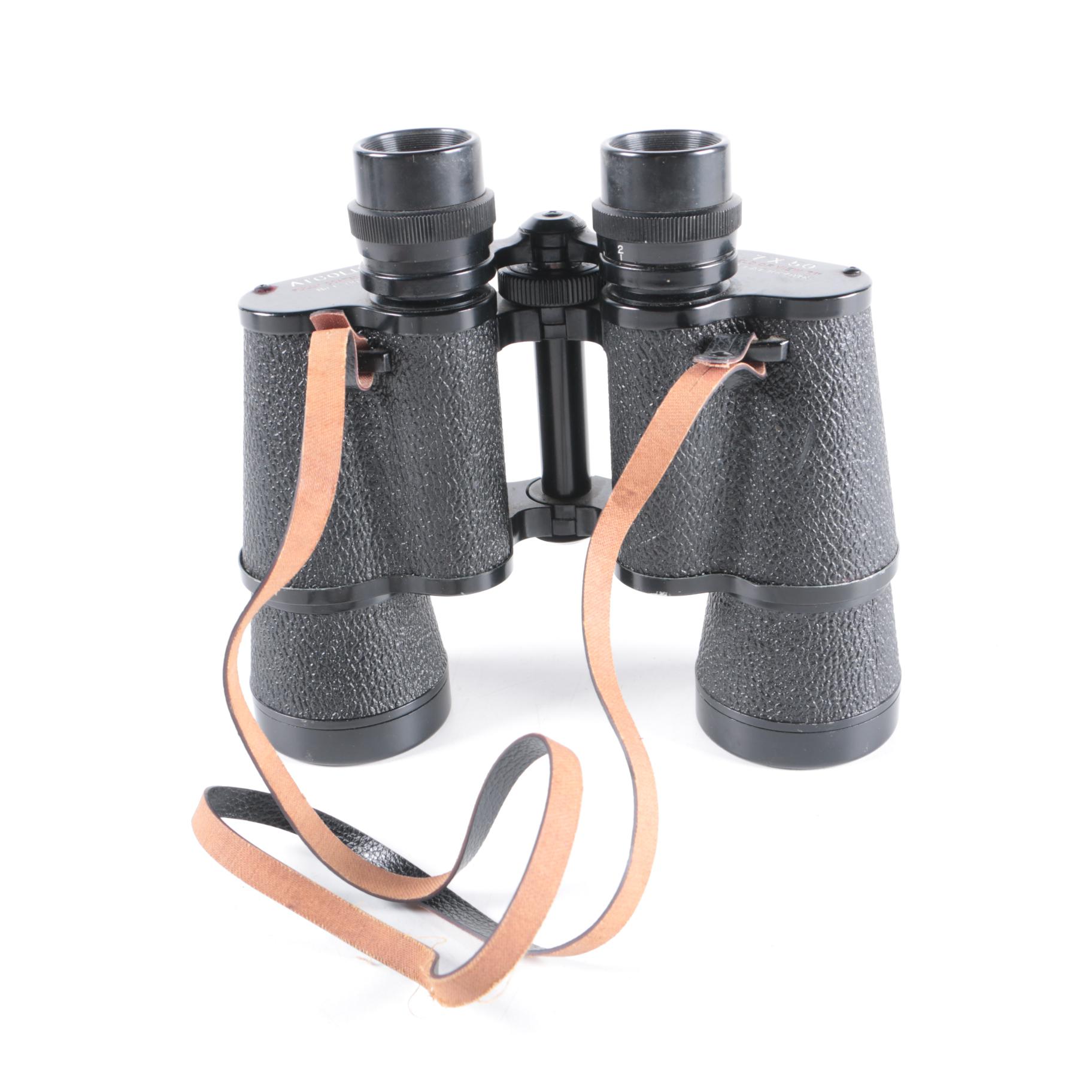 Vintage Atco Atcolux Binoculars with Case