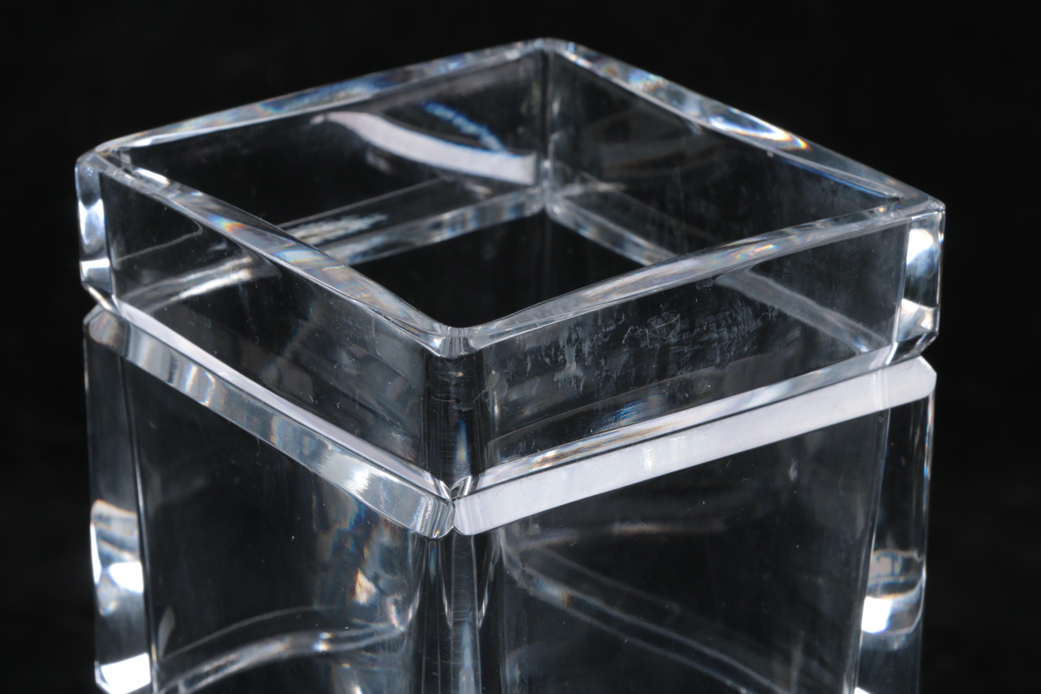 Stuart Crystal "Lyric" Compote and Kosta Boda Cubist Vase