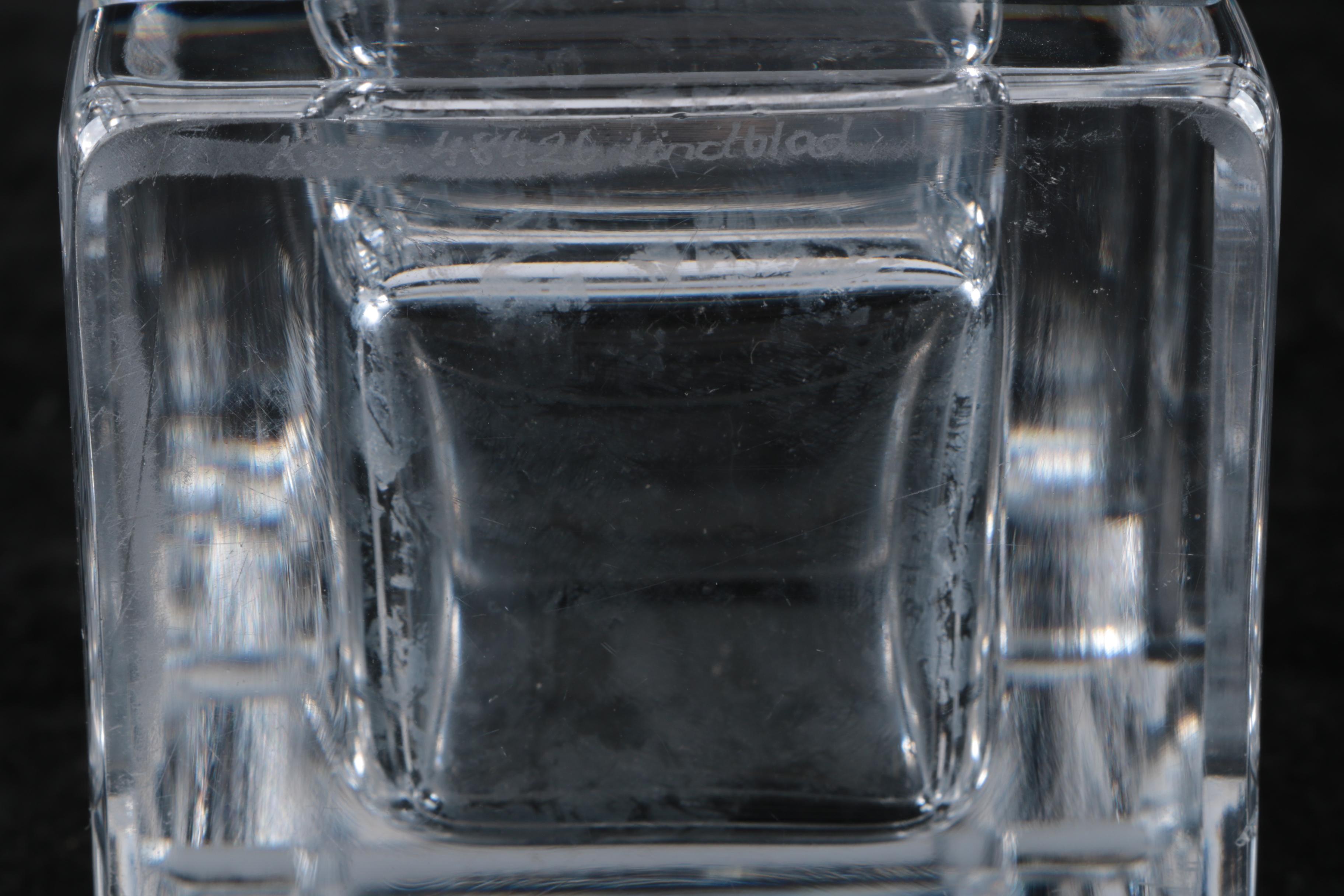 Stuart Crystal "Lyric" Compote and Kosta Boda Cubist Vase