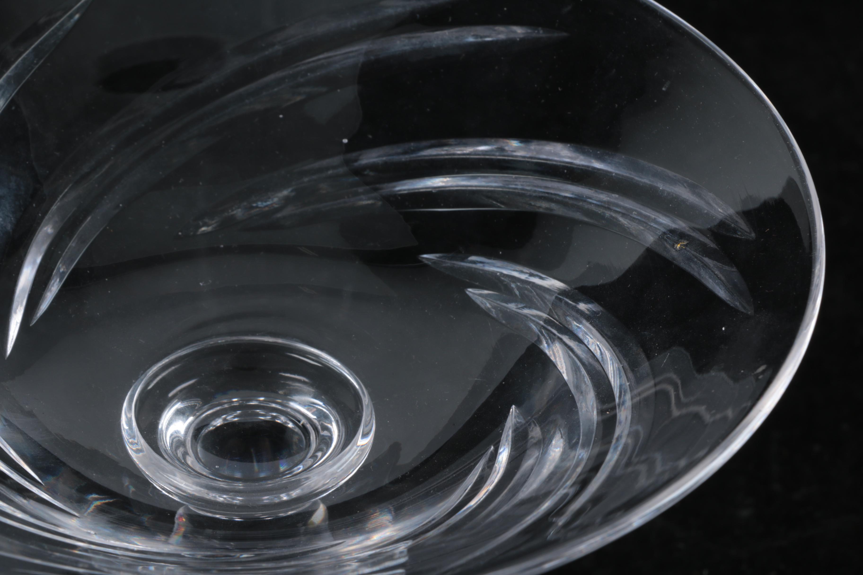 Stuart Crystal "Lyric" Compote and Kosta Boda Cubist Vase