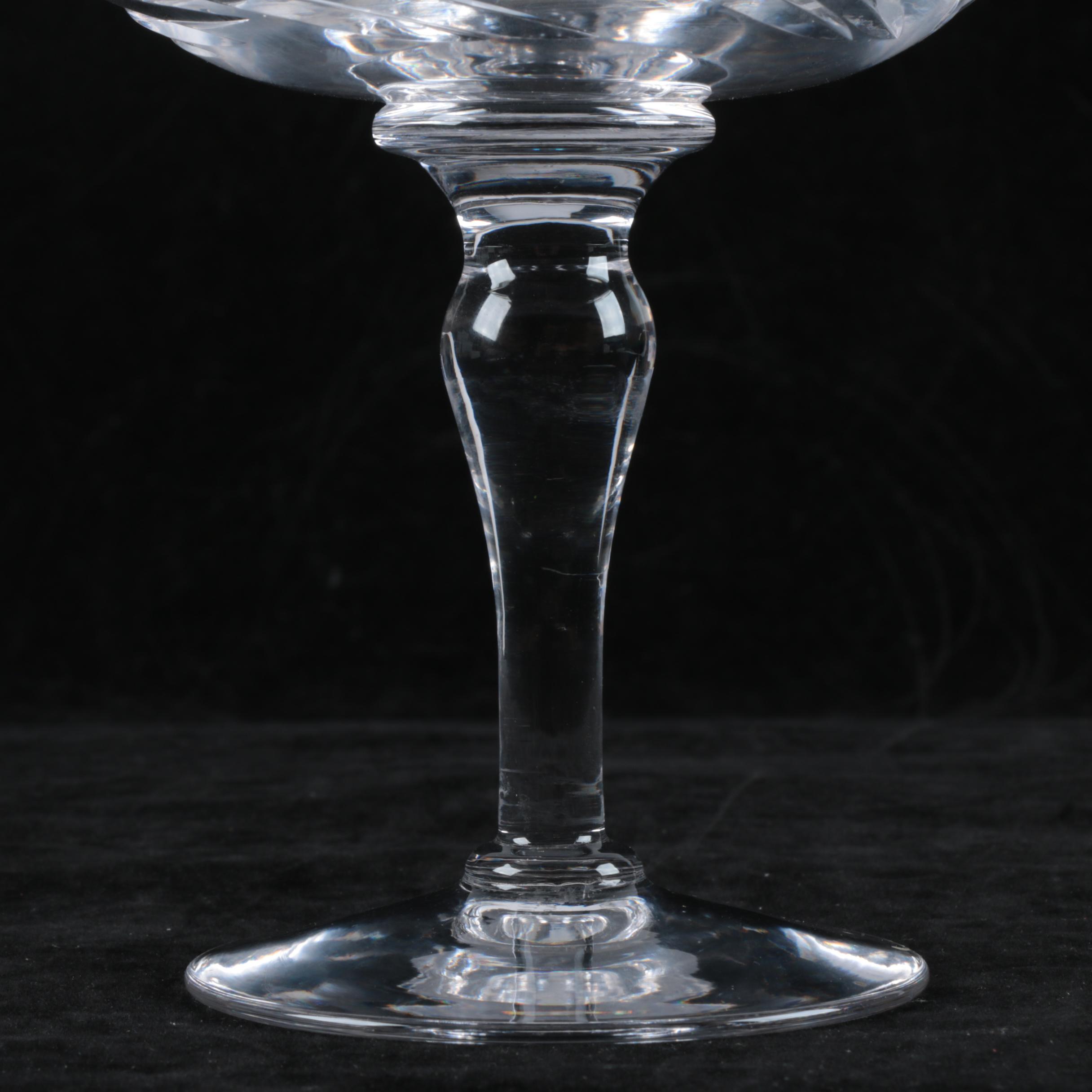 Stuart Crystal "Lyric" Compote and Kosta Boda Cubist Vase