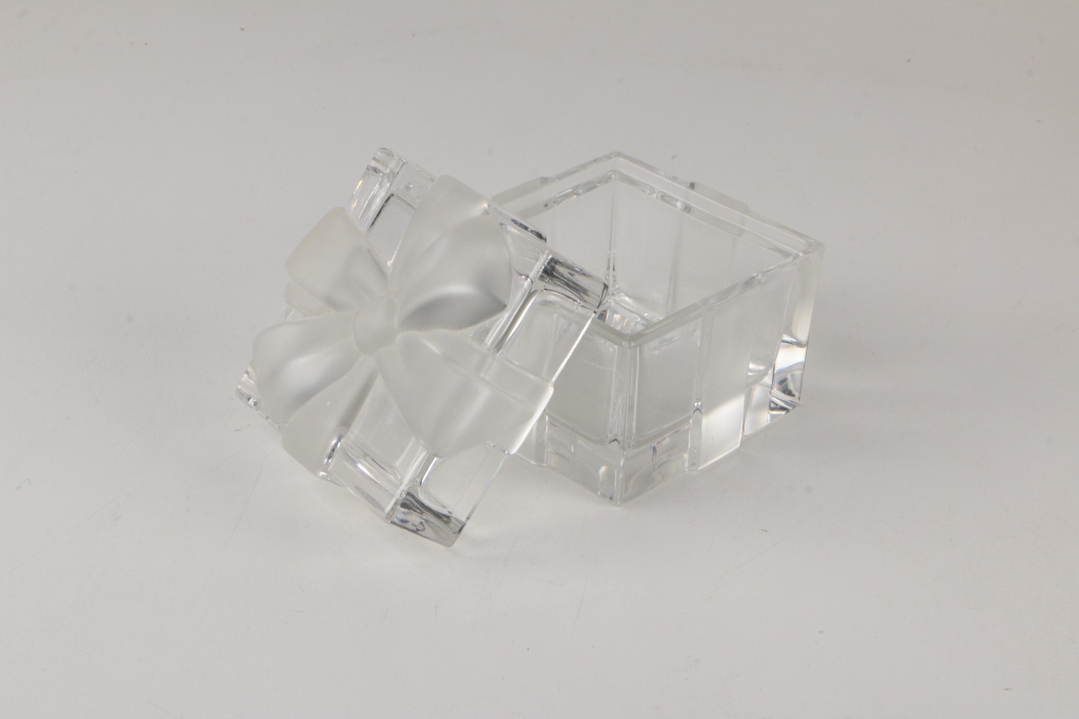 Tiffany & Co. Crystal "Swirl Optic" Vase and Gift Box Trinket Box