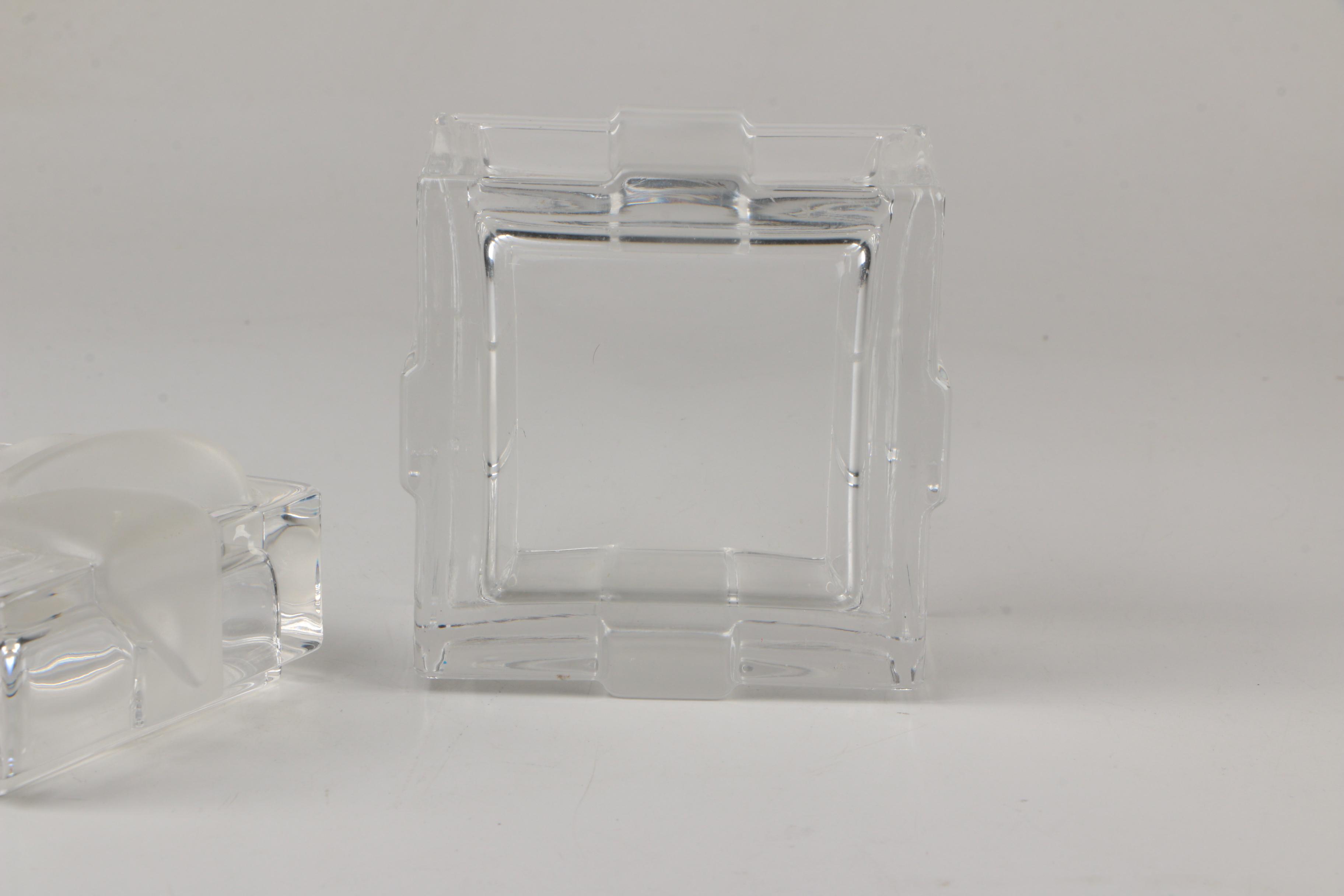Tiffany & Co. Crystal "Swirl Optic" Vase and Gift Box Trinket Box