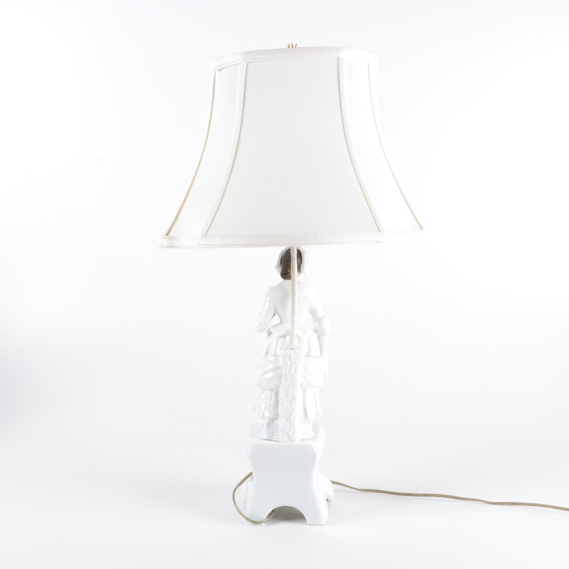 Vintage Porcelain Figural Table Lamp