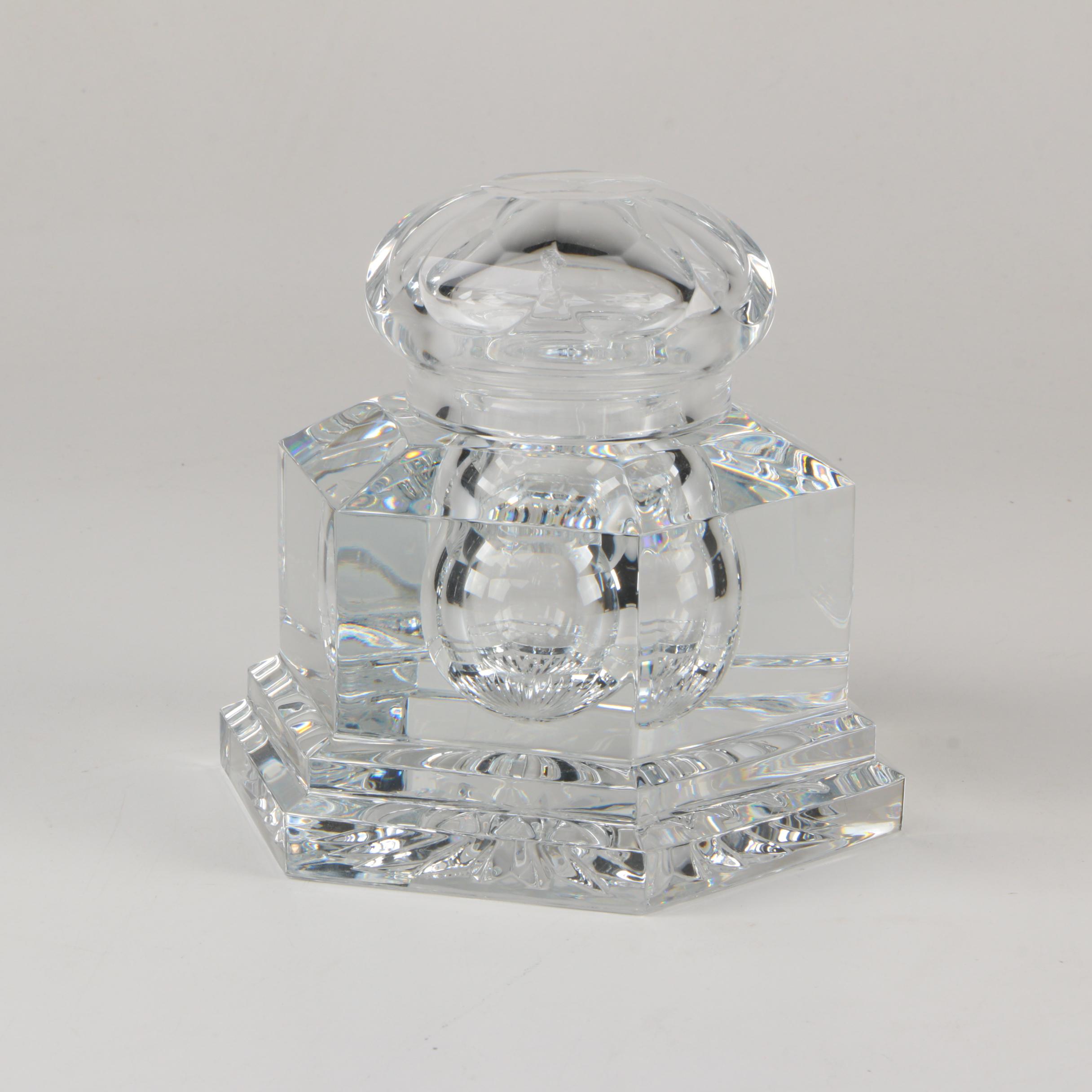 Baccarat "Hugo" Crystal Inkwell with COA