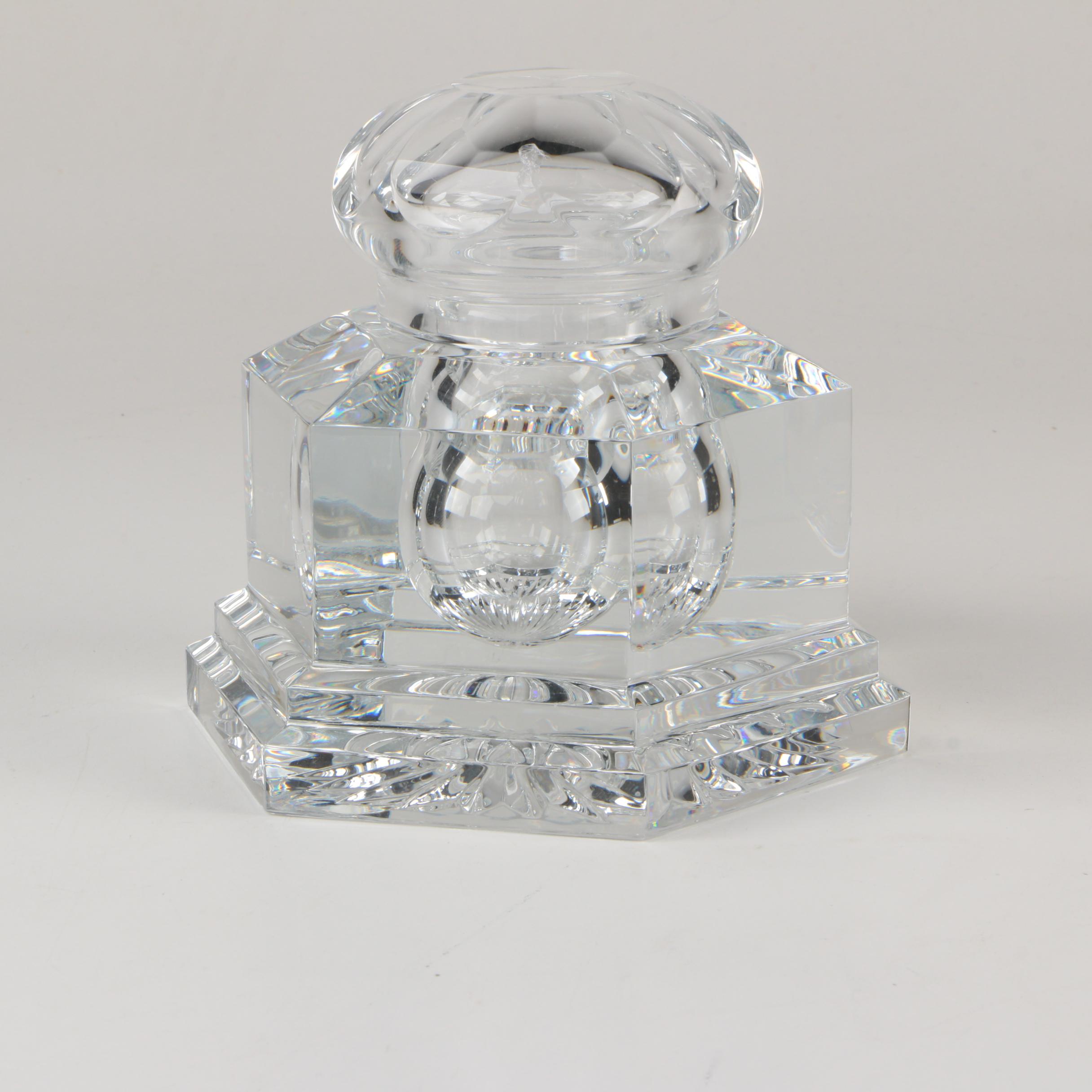 Baccarat "Hugo" Crystal Inkwell with COA