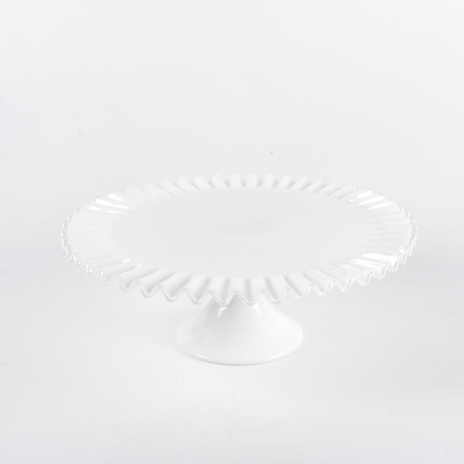 Fenton "Silver Crest" Milk Glass Cake Stand