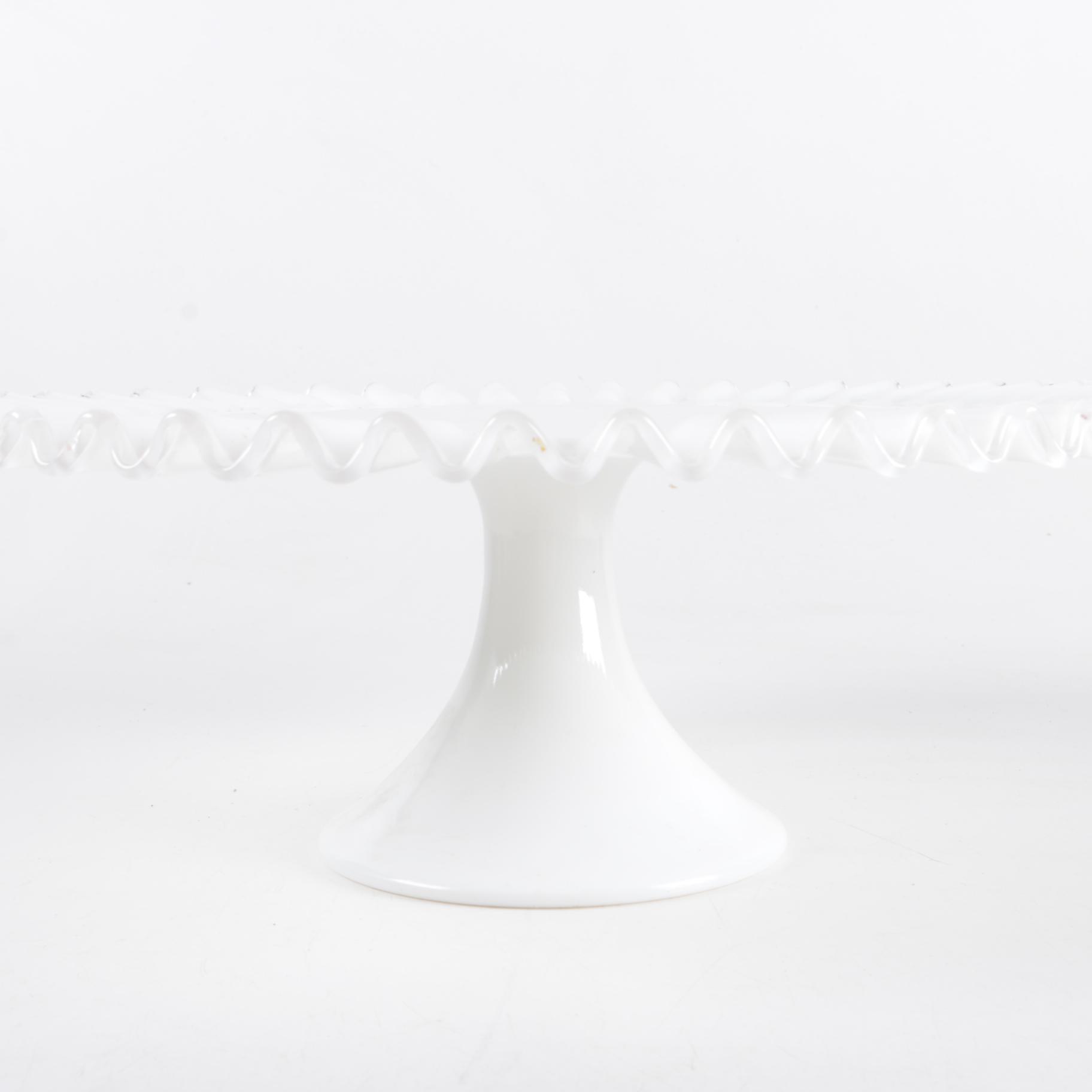 Fenton "Silver Crest" Milk Glass Cake Stand