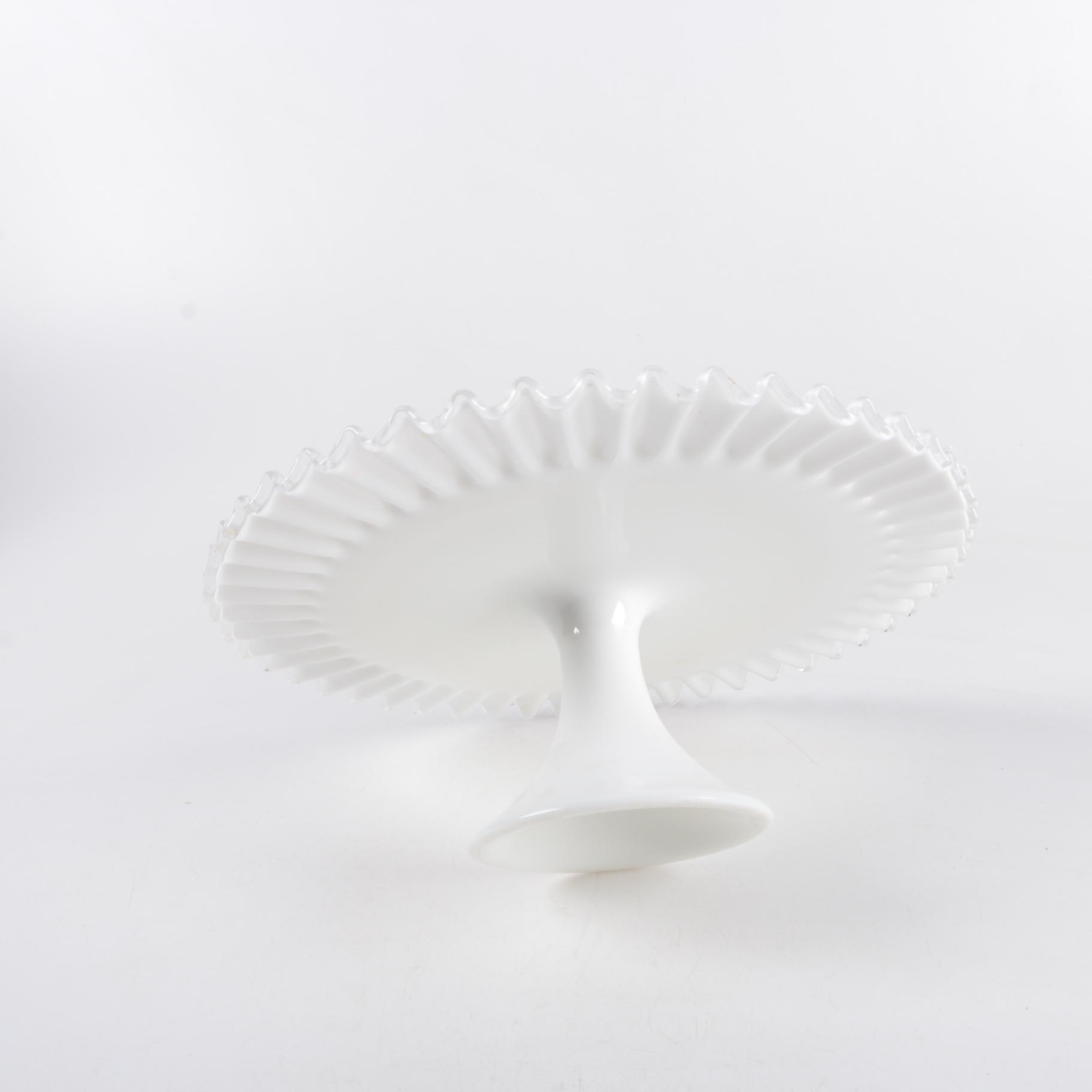 Fenton "Silver Crest" Milk Glass Cake Stand