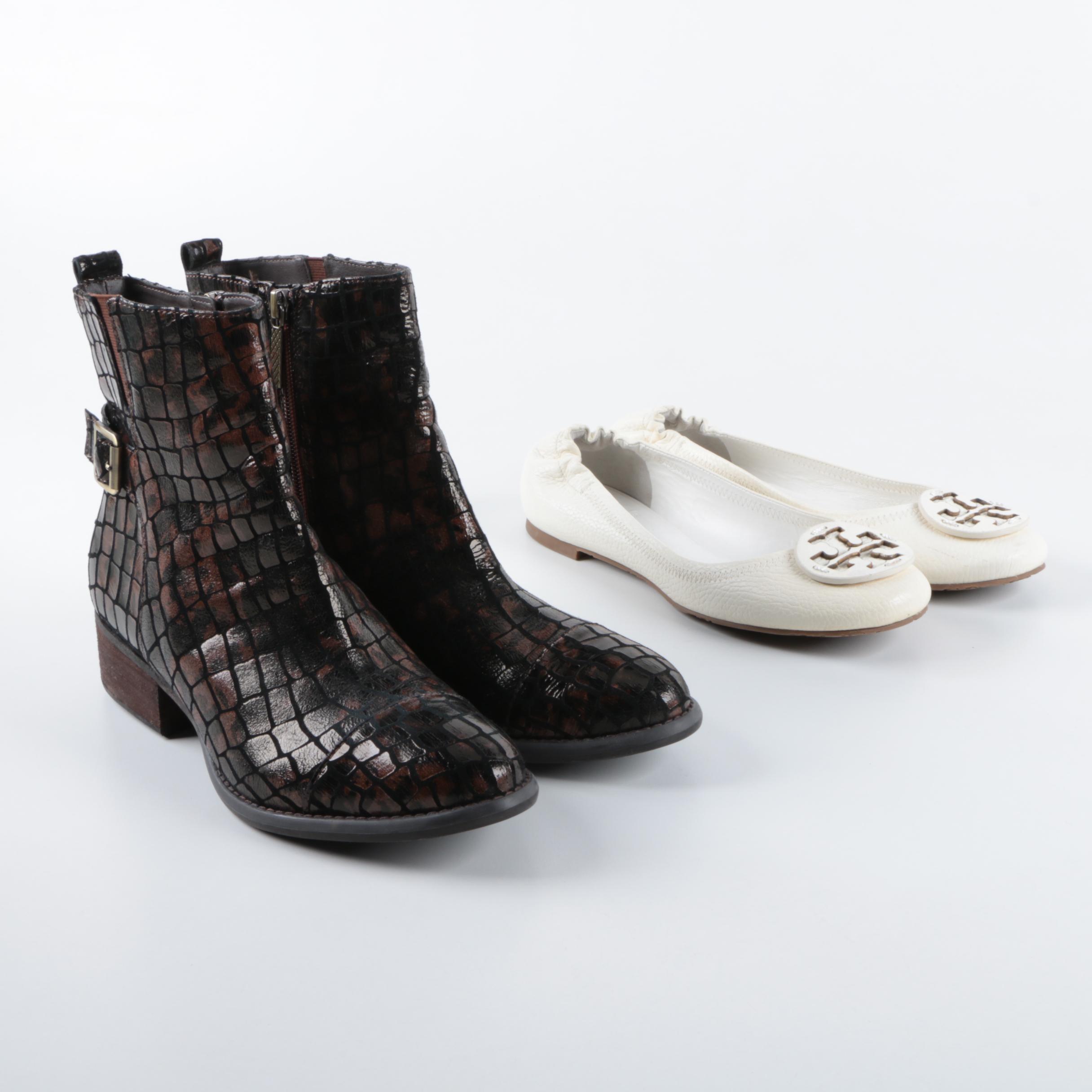 Donald J. Pliner Ankle Boots and Tory Burch Leather Ballet Flats