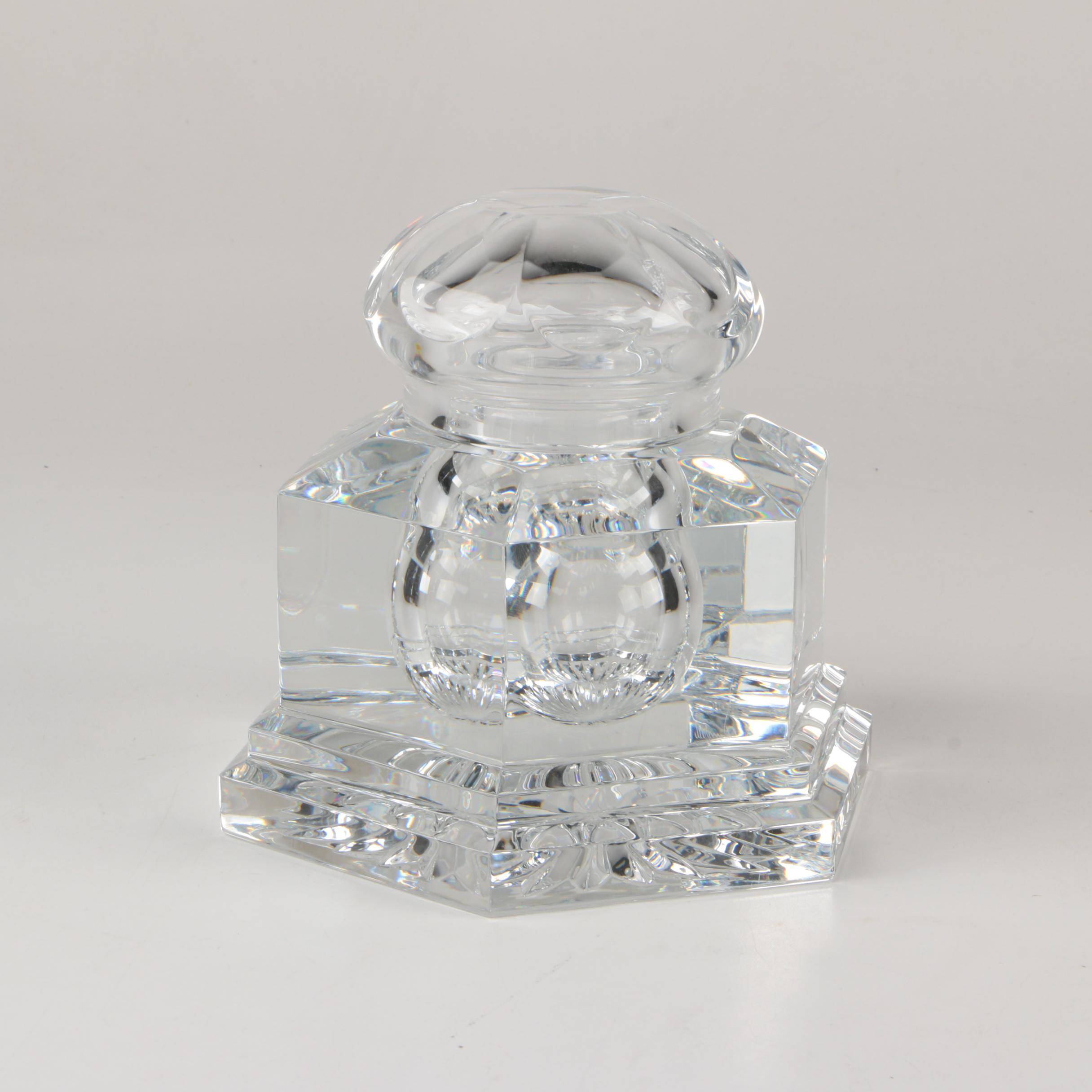 Baccarat "Hugo" Crystal Inkwell with COA