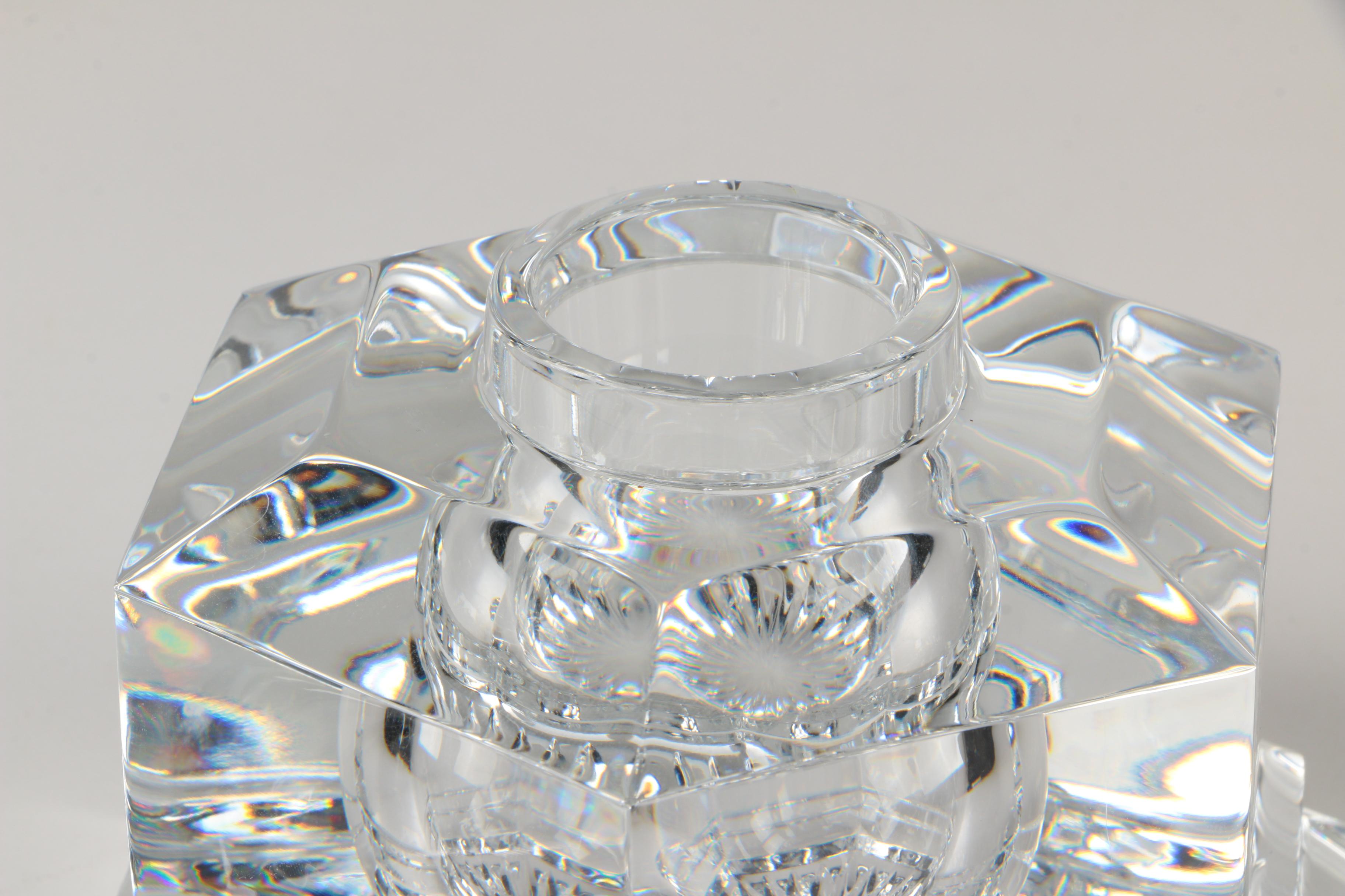 Baccarat "Hugo" Crystal Inkwell with COA