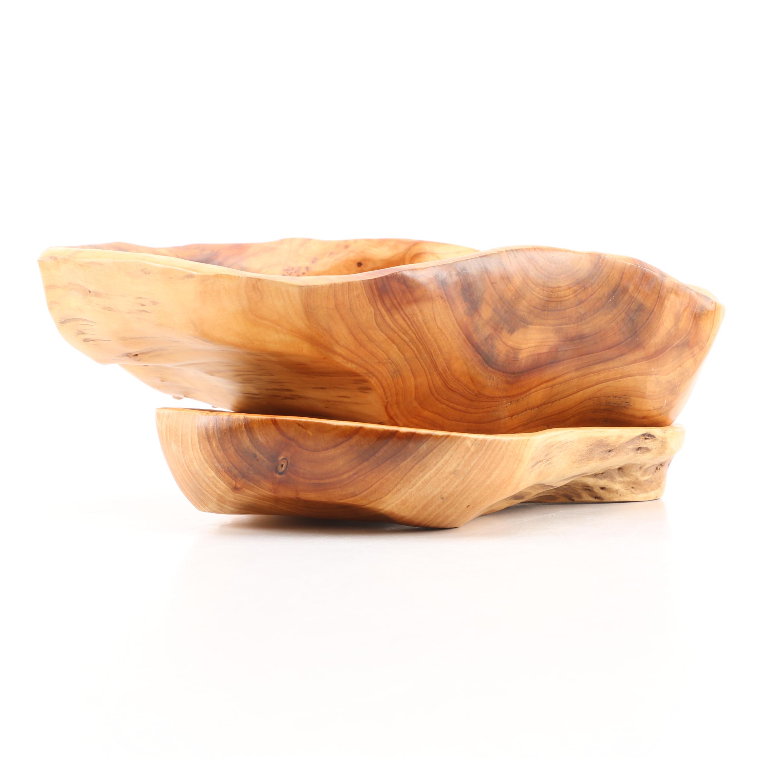 Sculpted Burl Wood Bowls