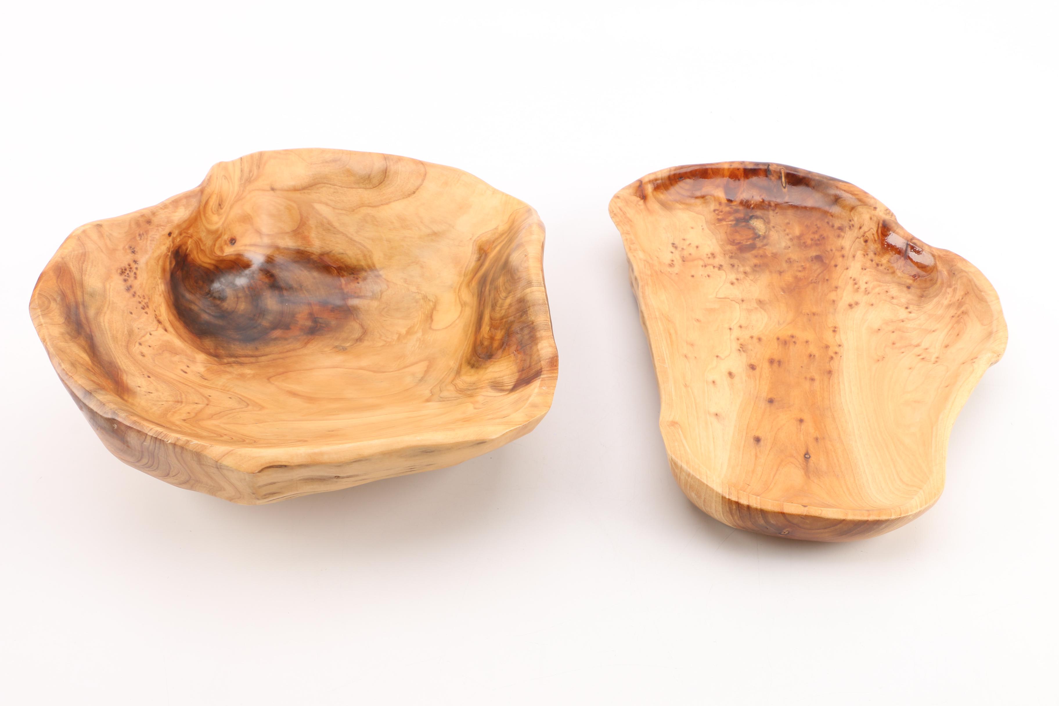 Sculpted Burl Wood Bowls