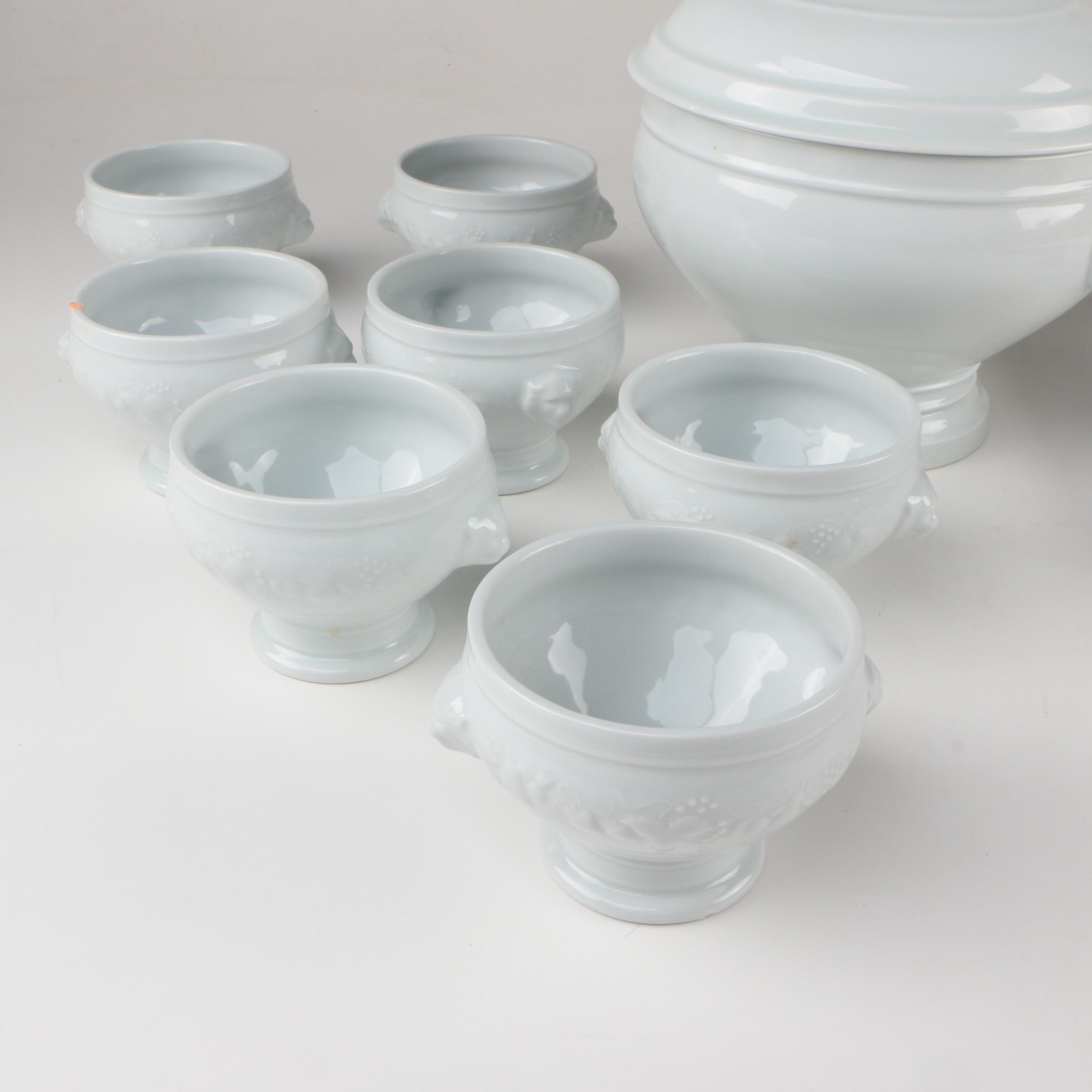 Philippe Deshoulieres French Onion Soup Bowls, Pillivuyt Tureen and Casserole