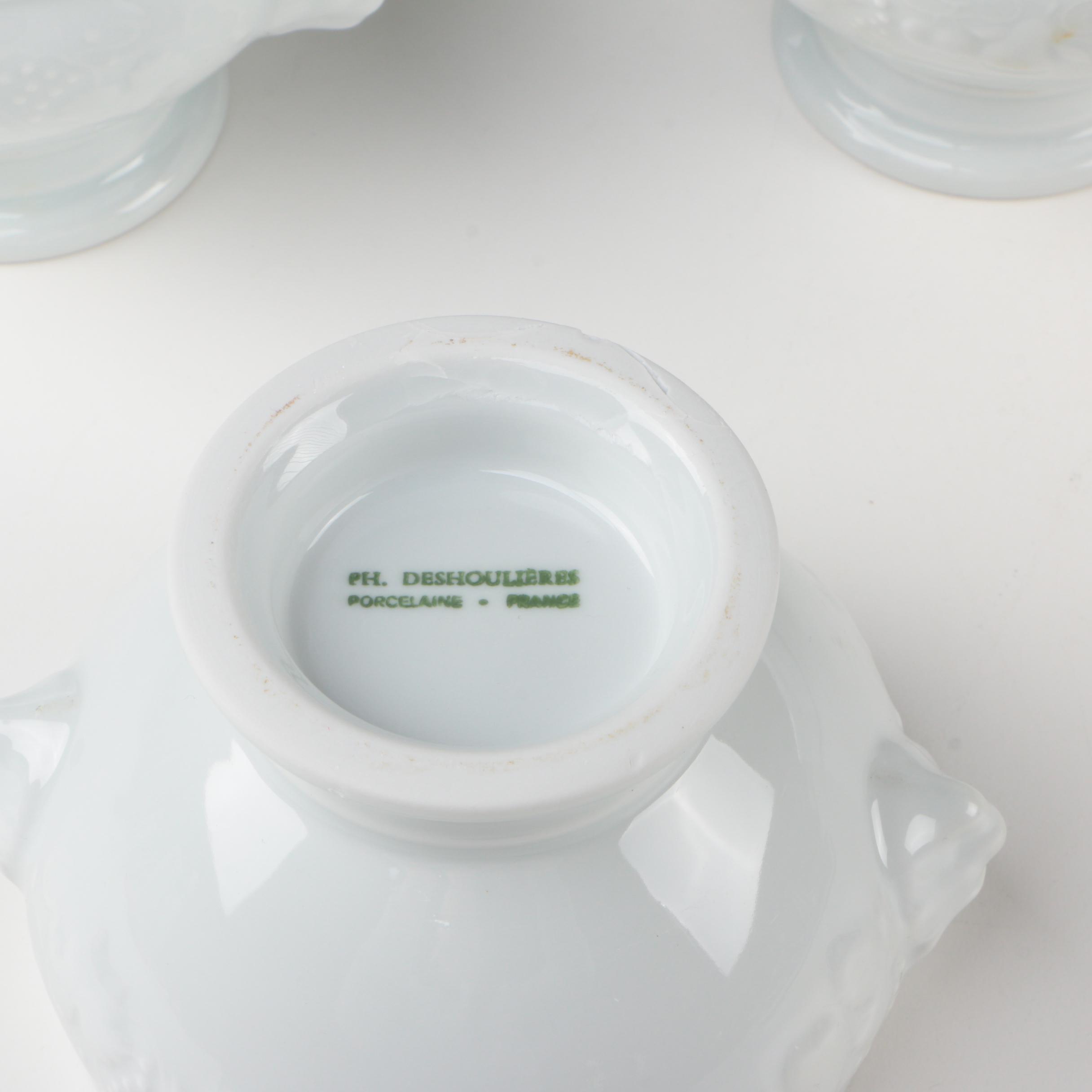 Philippe Deshoulieres French Onion Soup Bowls, Pillivuyt Tureen and Casserole