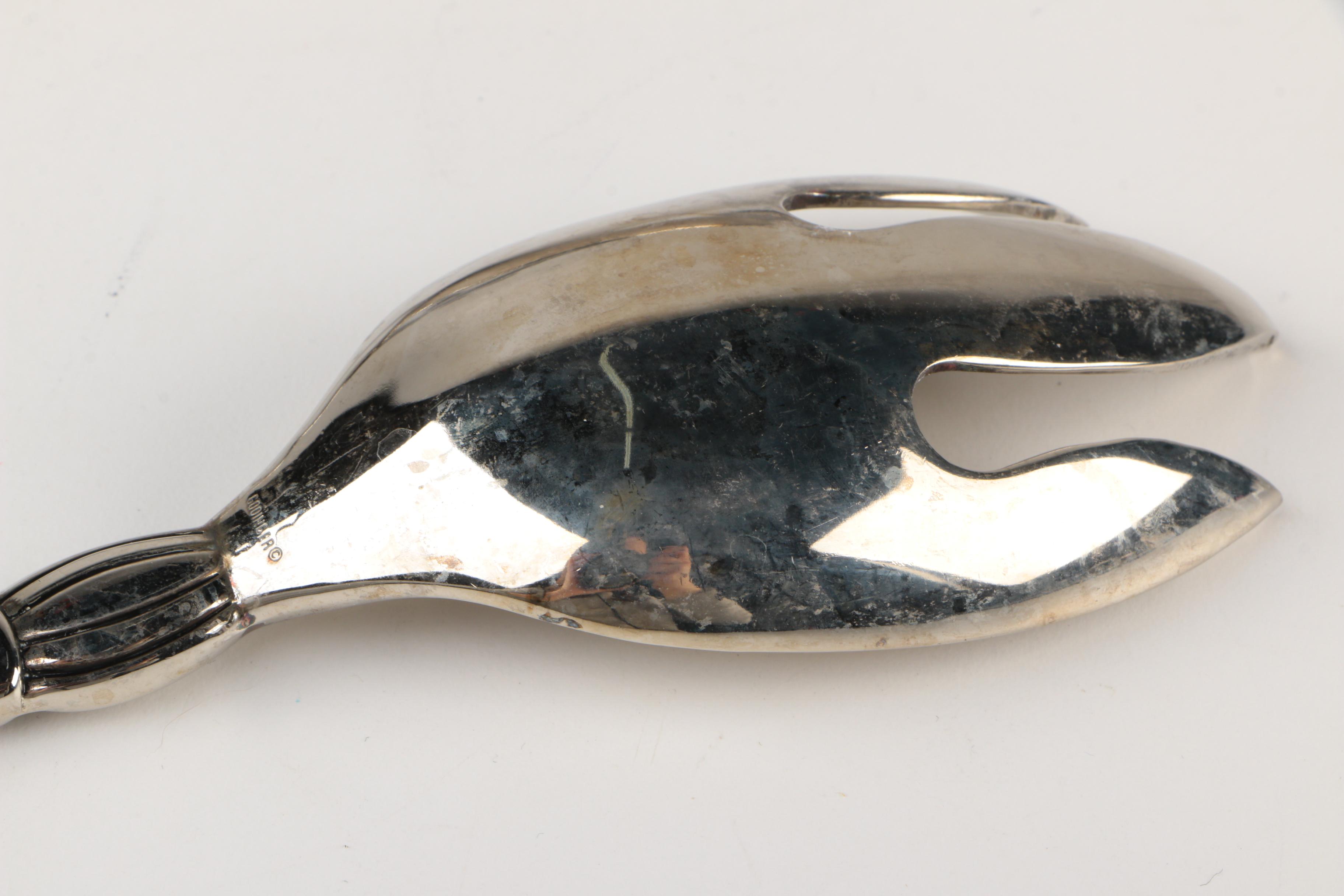 Godinger "Turkey" Silver Plate Salad Servers and Rabbit Accented Servers