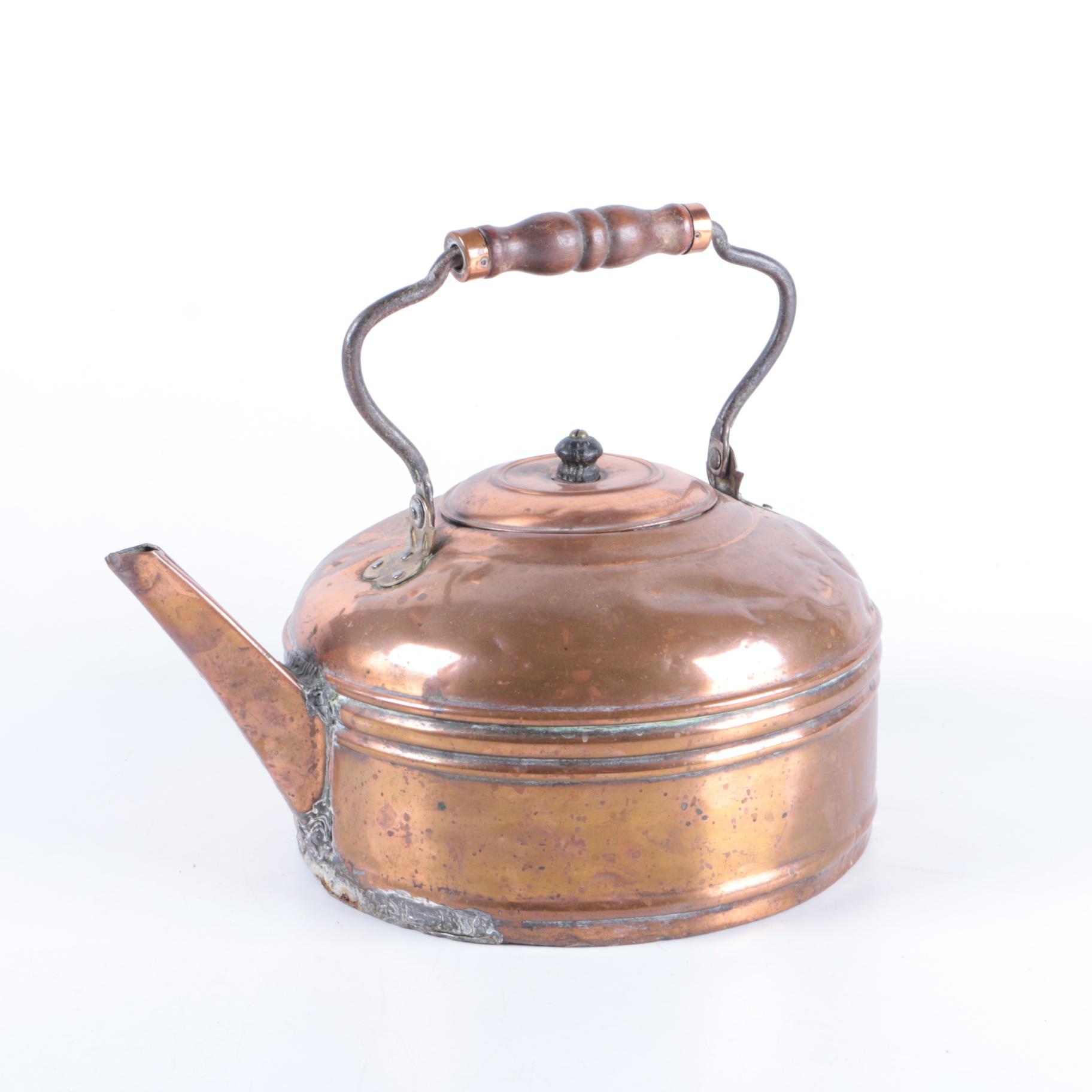 Antique Aldrich Copper Kettle