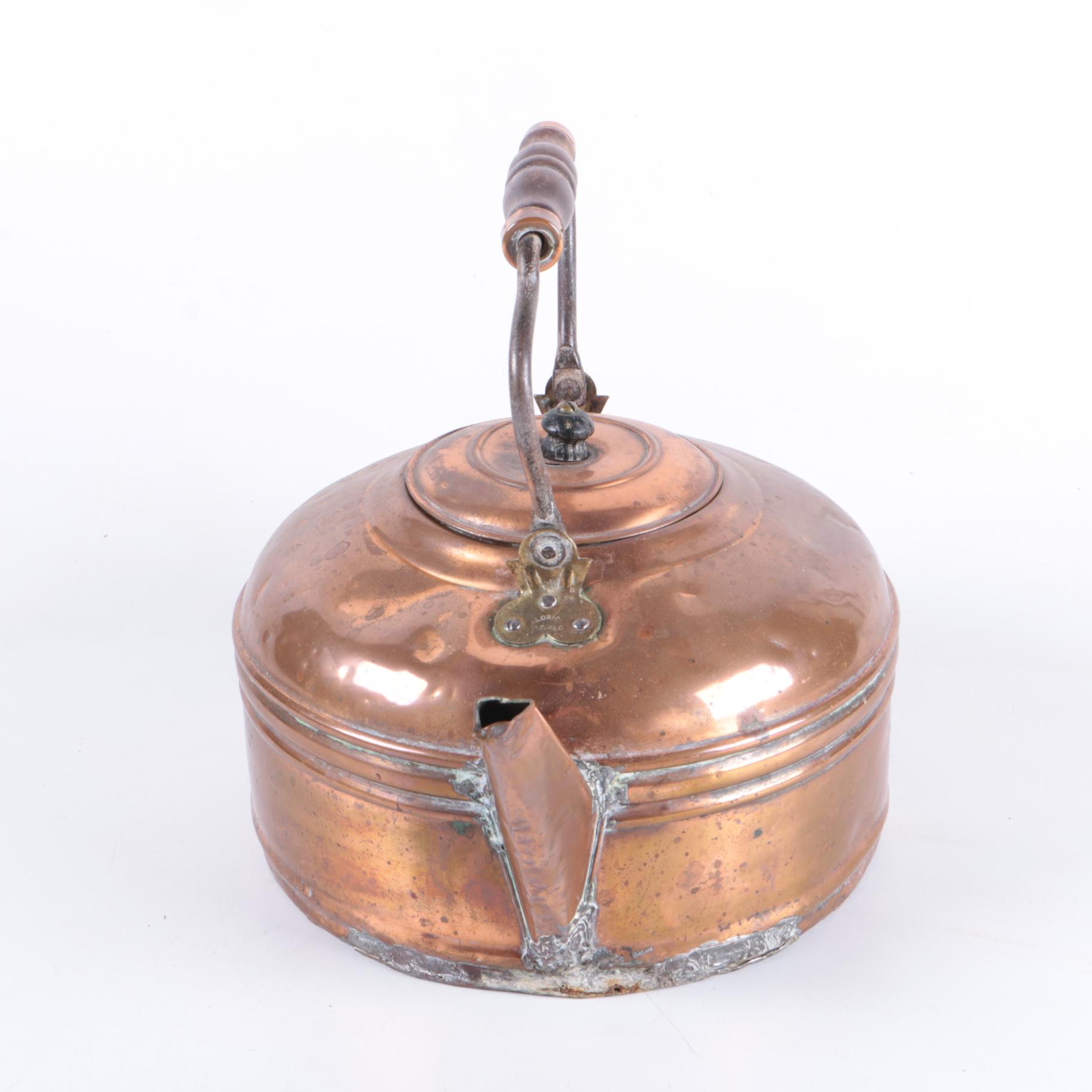 Antique Aldrich Copper Kettle