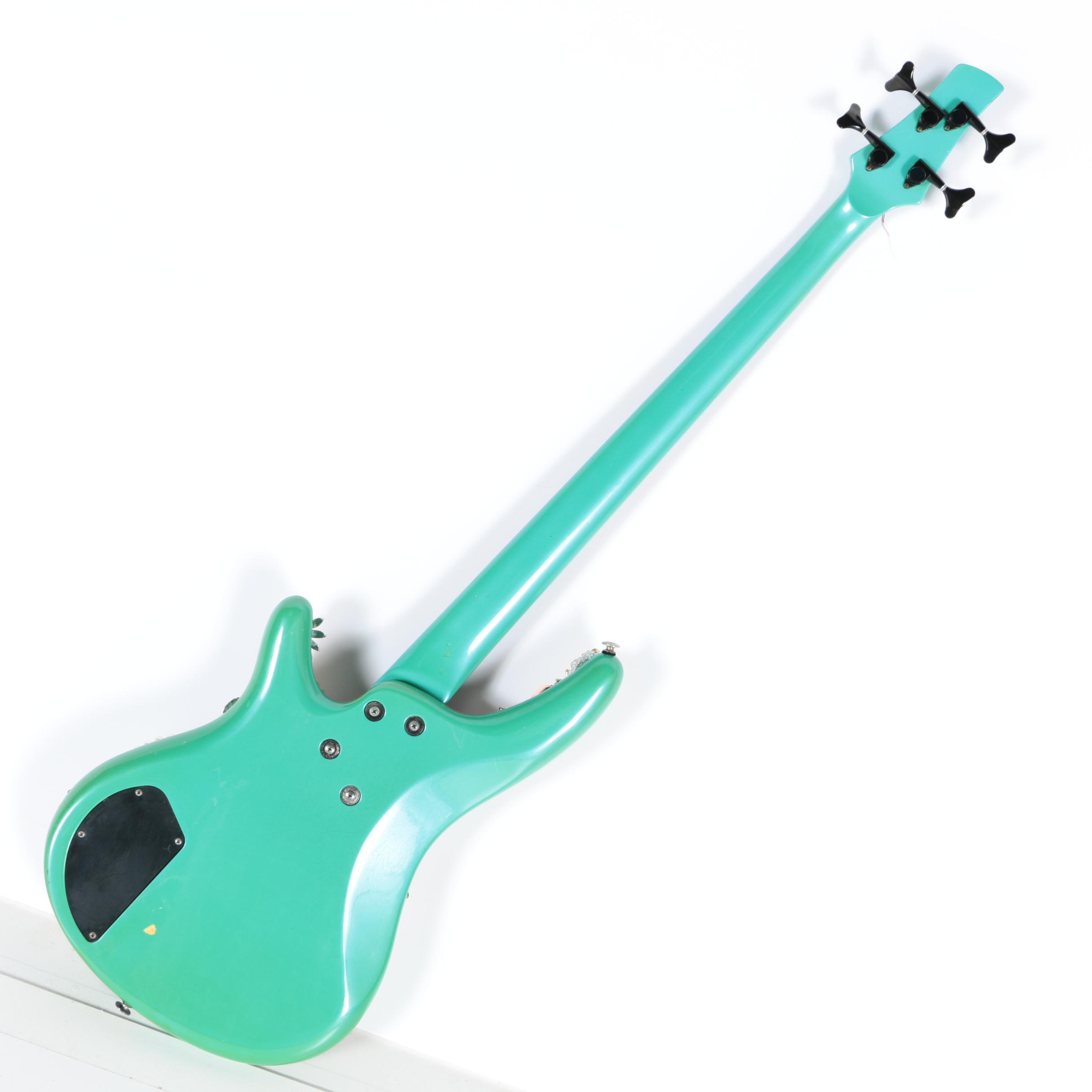 Decorative Ibanez Soundgear Electric Bass Embellished with Vintage Brooches