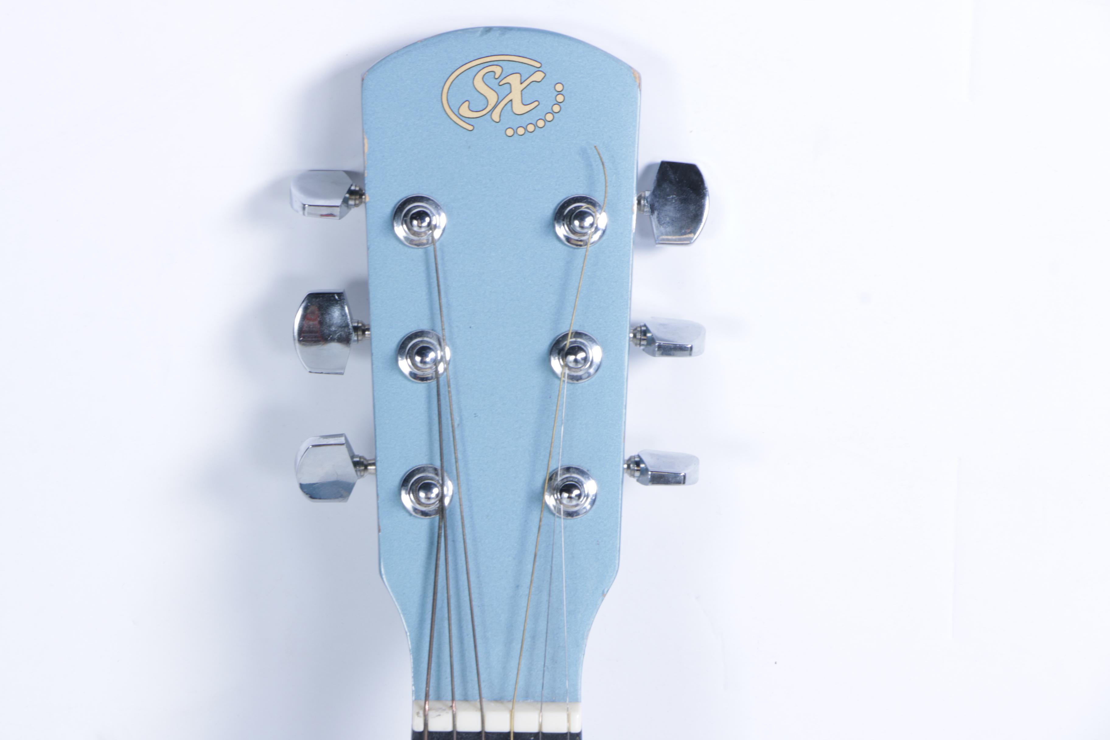 Vintage Checkmate and SX Acoustic Guitars