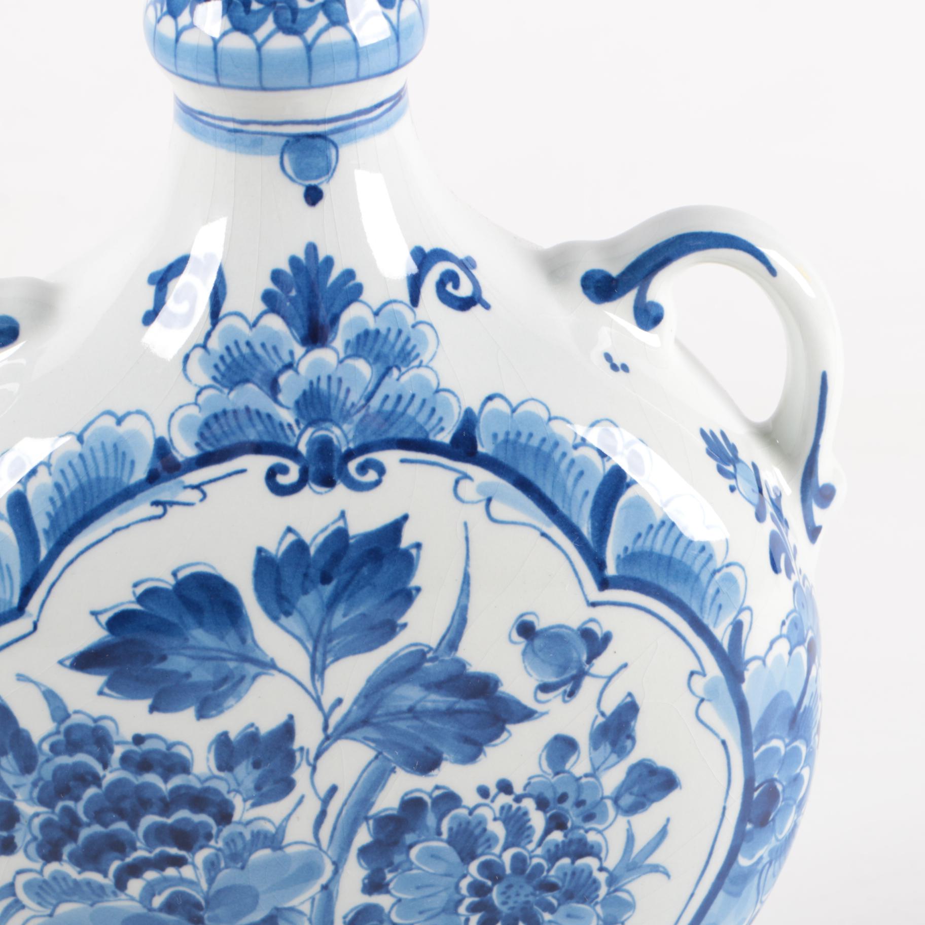 Hand Painted Delft Porcelain Vase