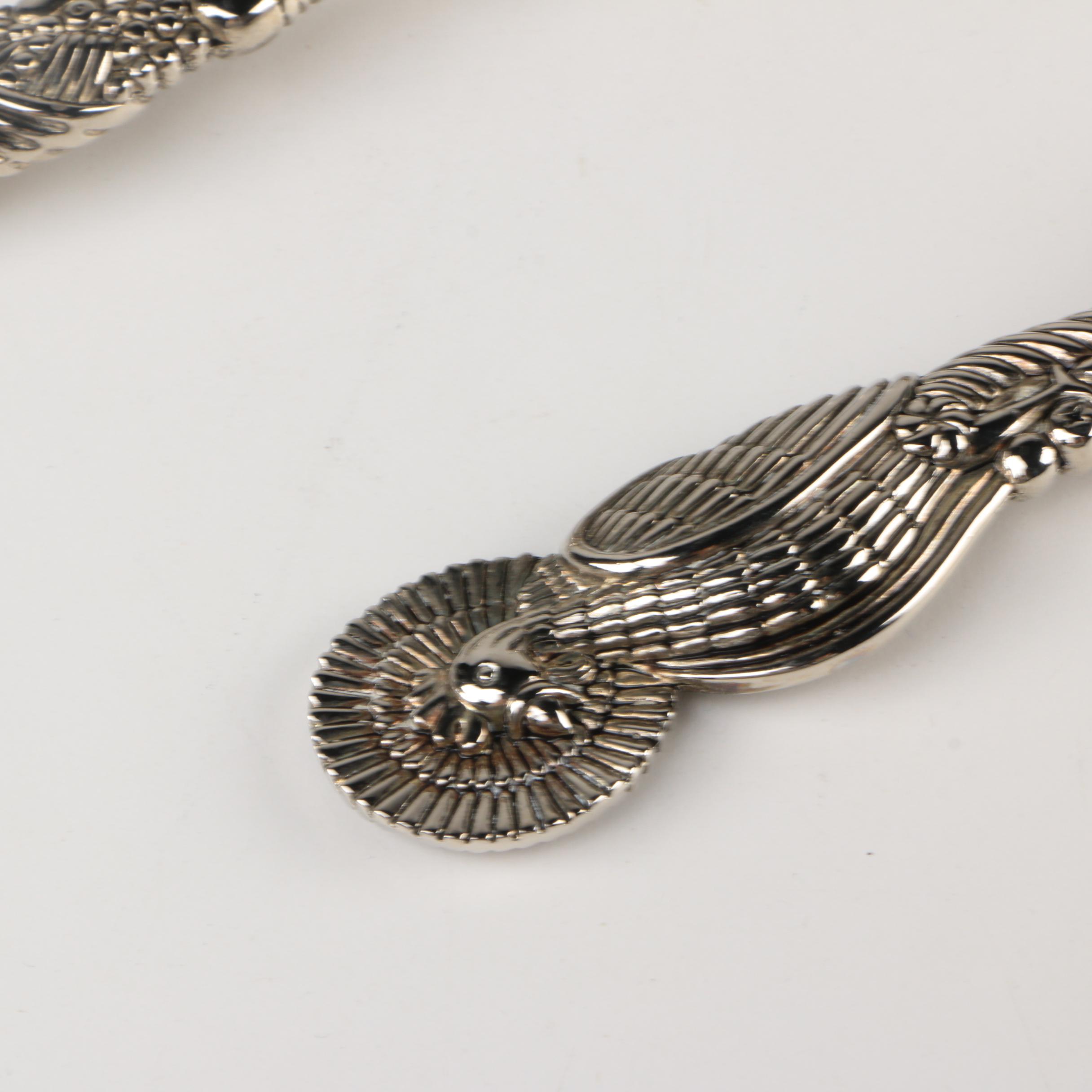 Godinger "Turkey" Silver Plate Salad Servers and Rabbit Accented Servers