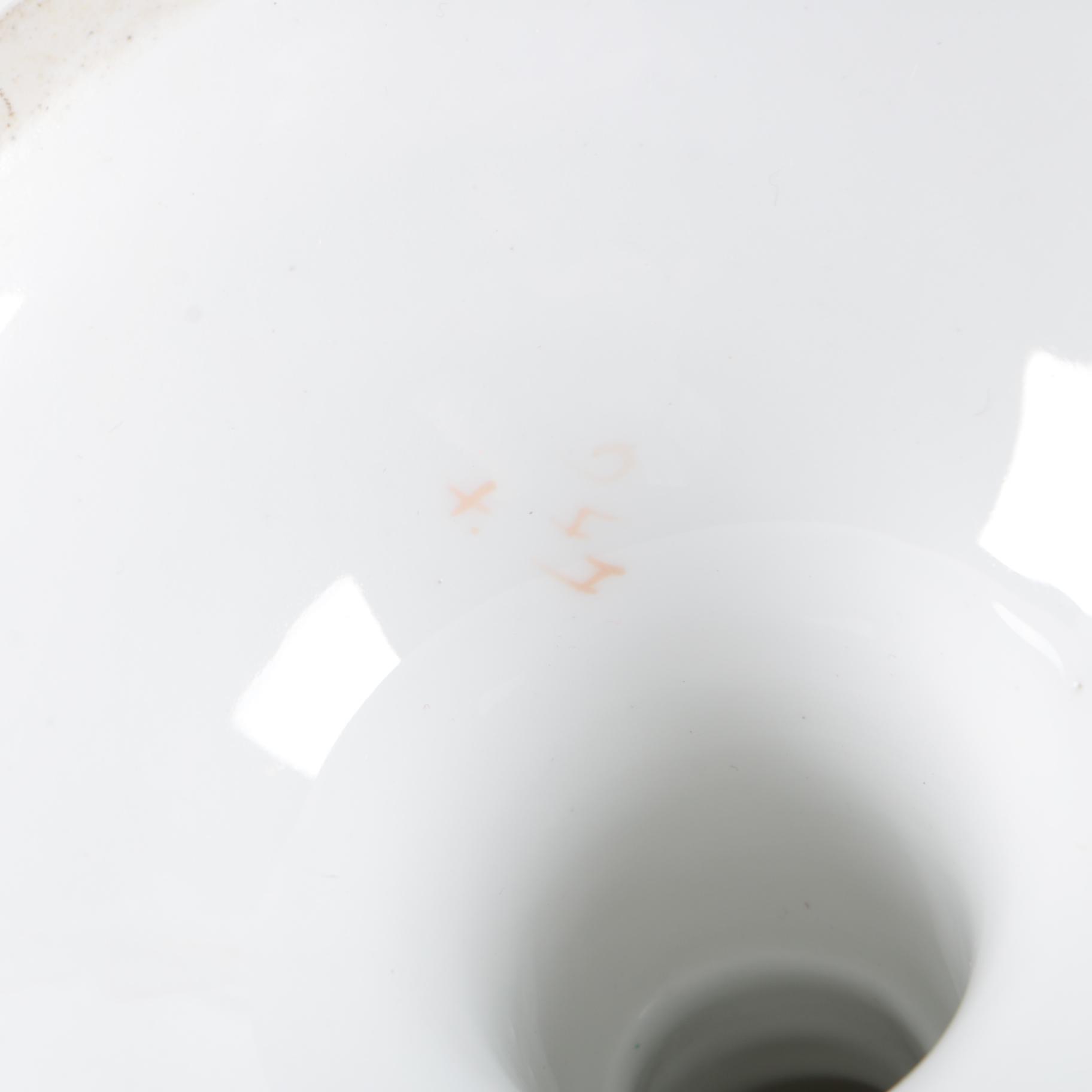 Antique French Porcelain Compote with Pink Rose Wreath Motif