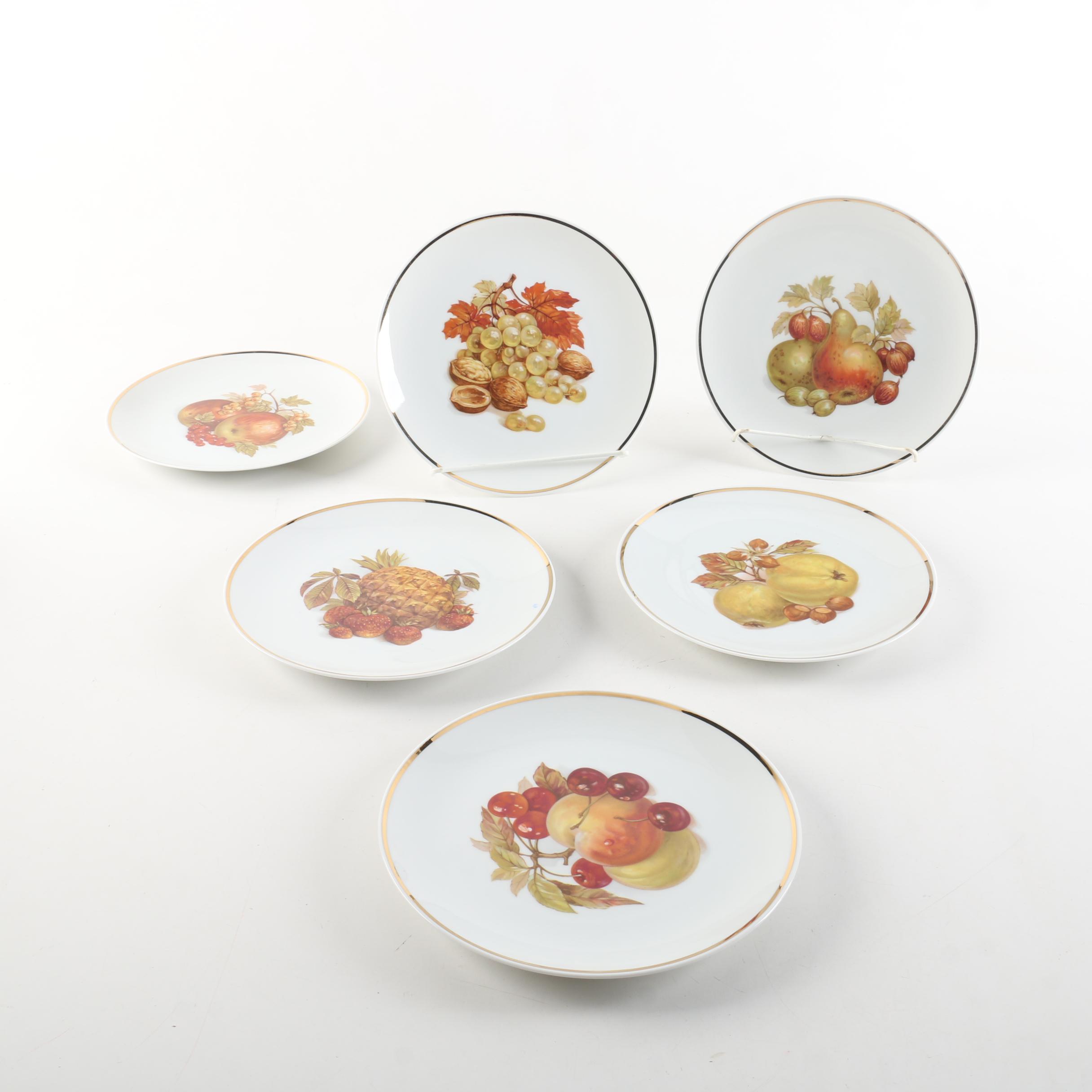 Vintage Hutschenreuther Porcelain Plates with Fruit