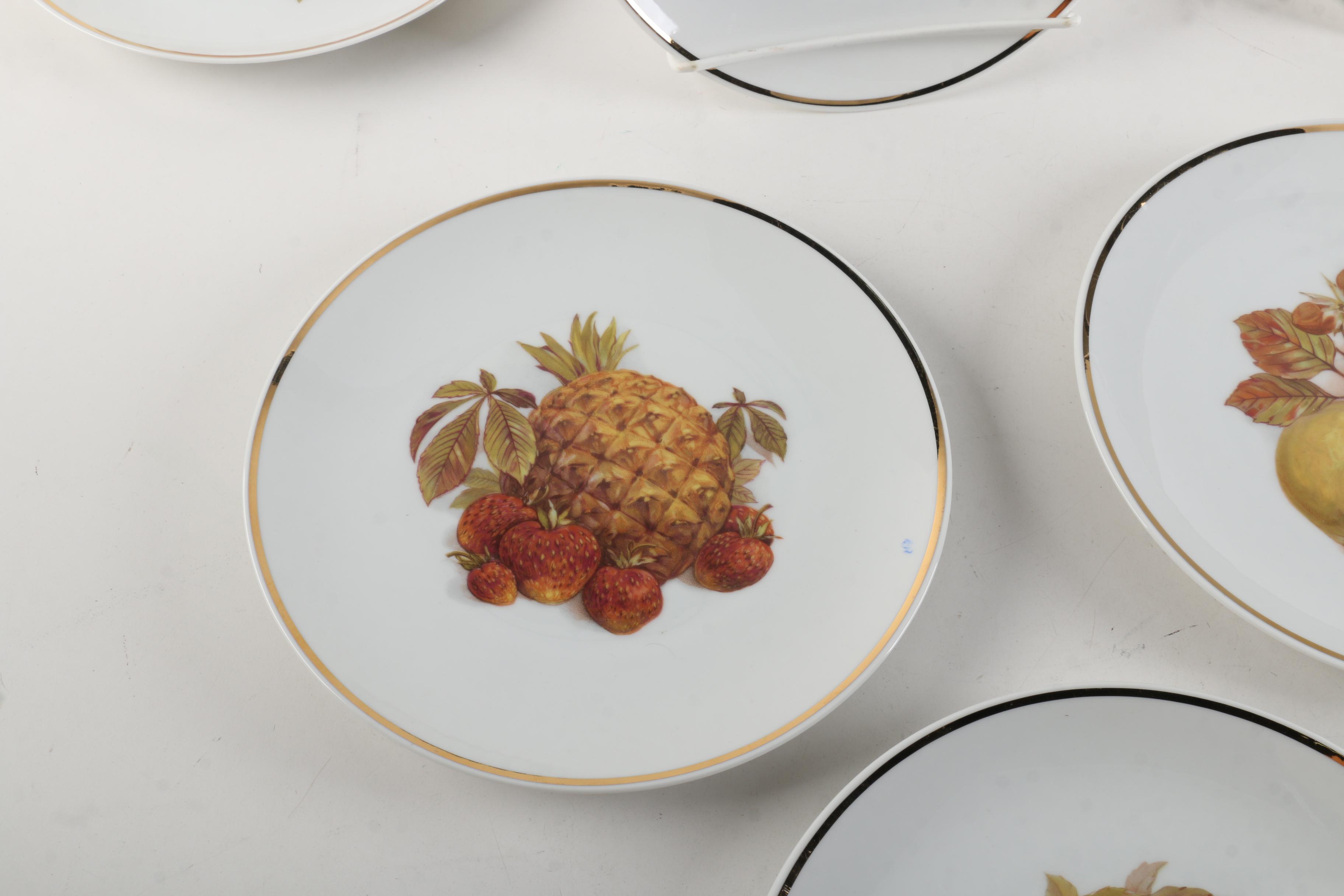 Vintage Hutschenreuther Porcelain Plates with Fruit