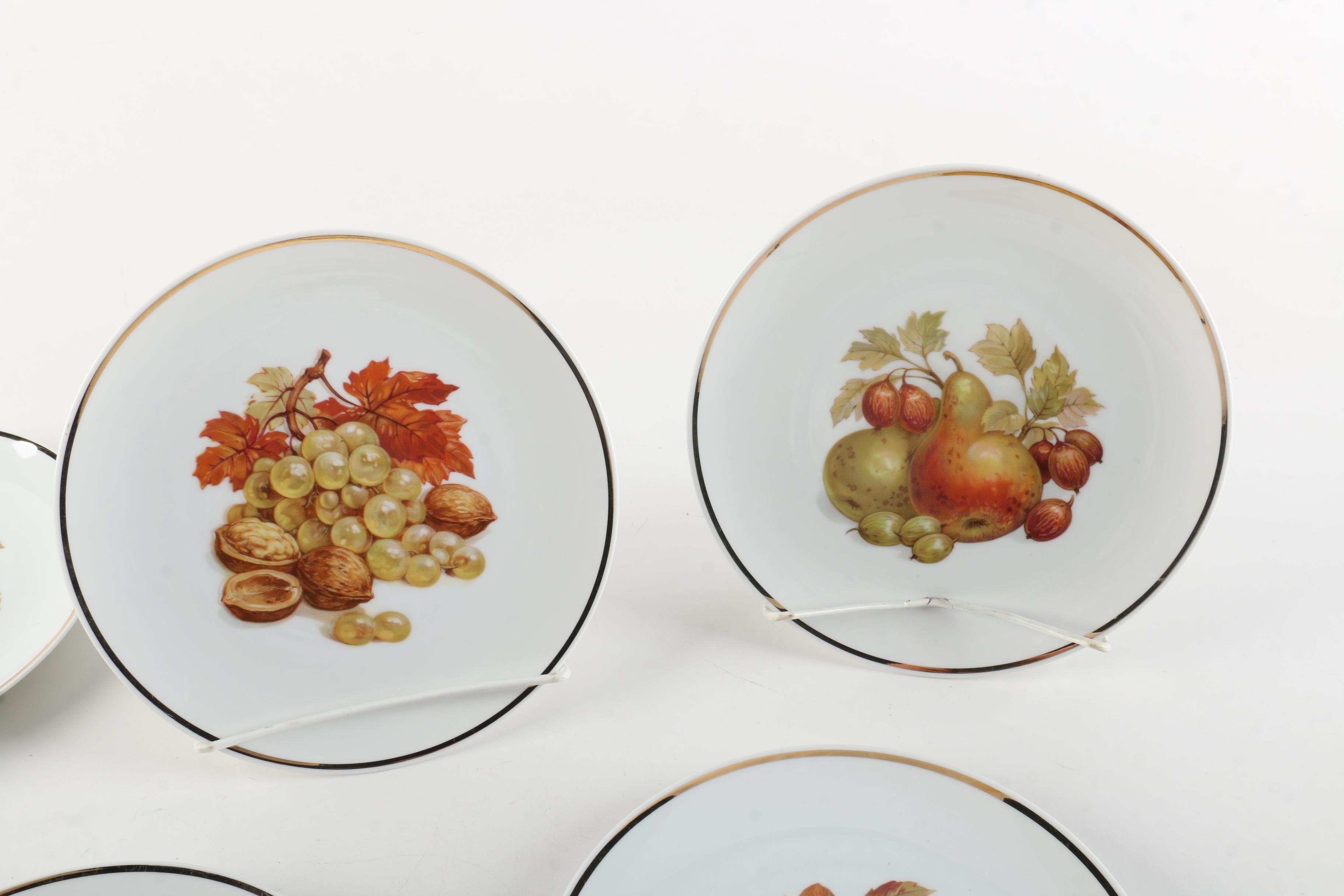 Vintage Hutschenreuther Porcelain Plates with Fruit