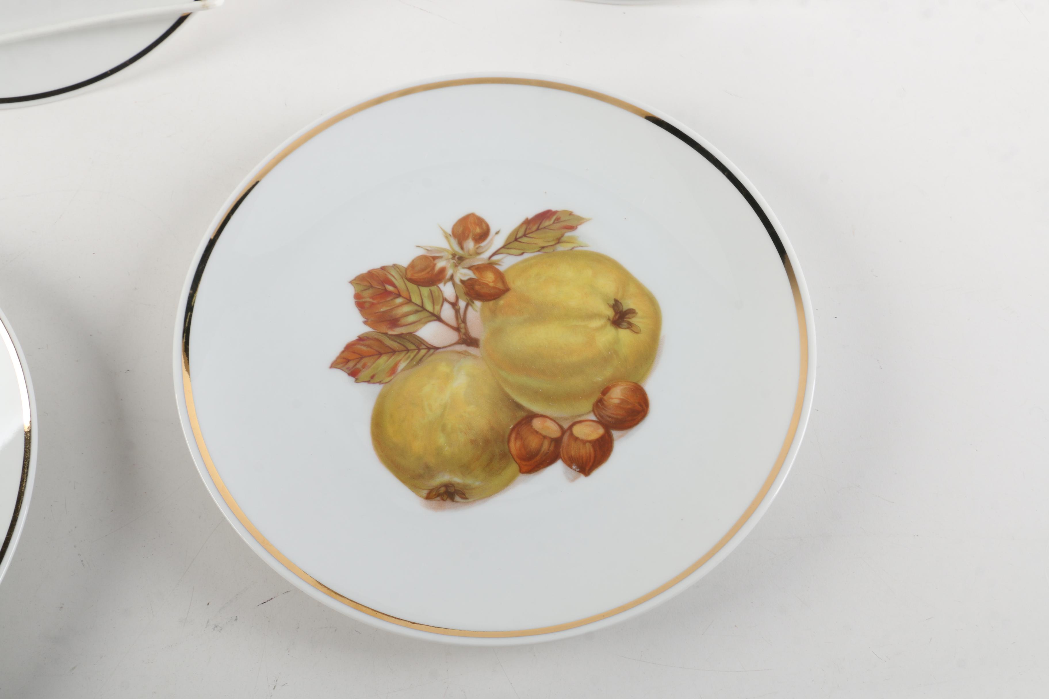 Vintage Hutschenreuther Porcelain Plates with Fruit