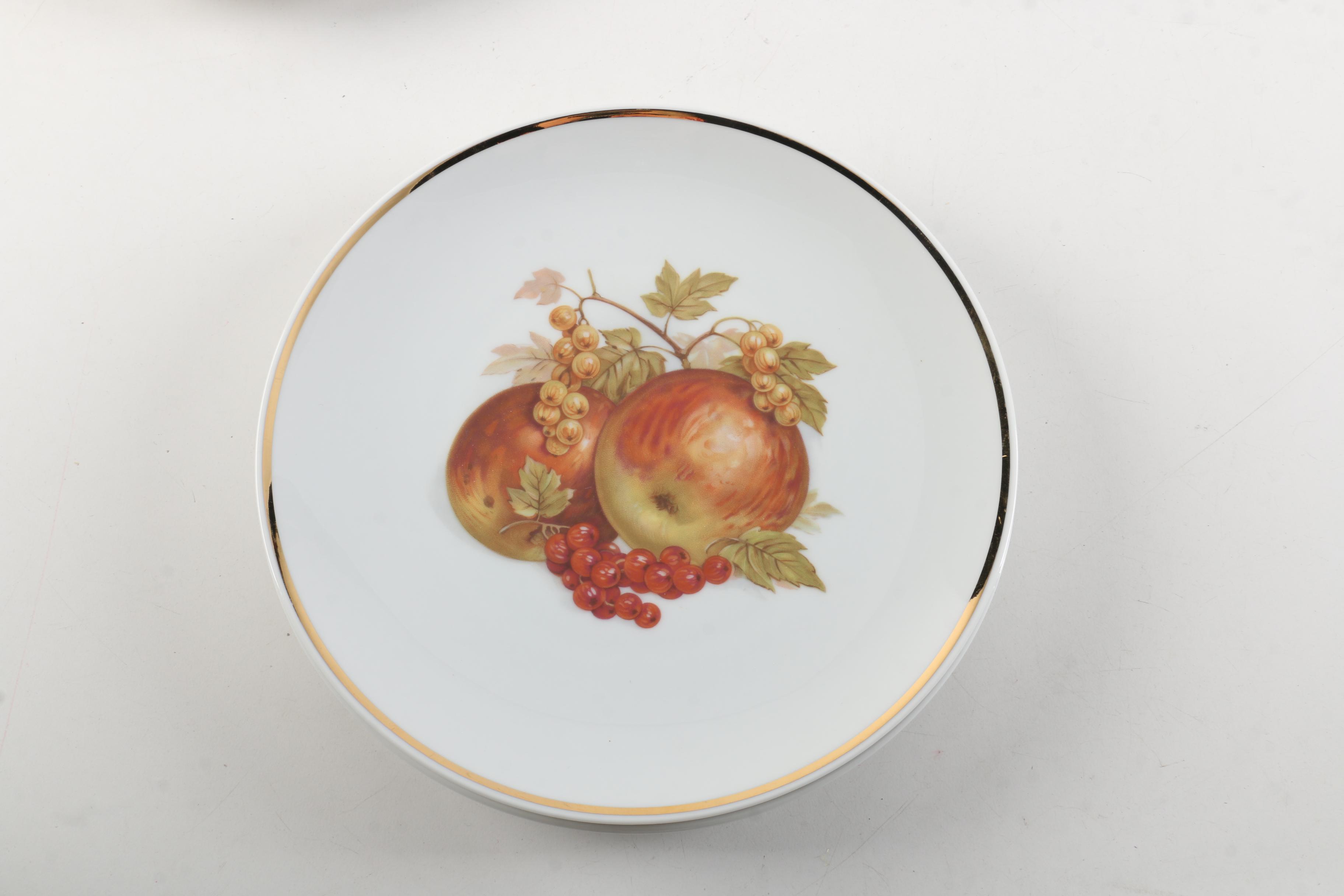 Vintage Hutschenreuther Porcelain Plates with Fruit