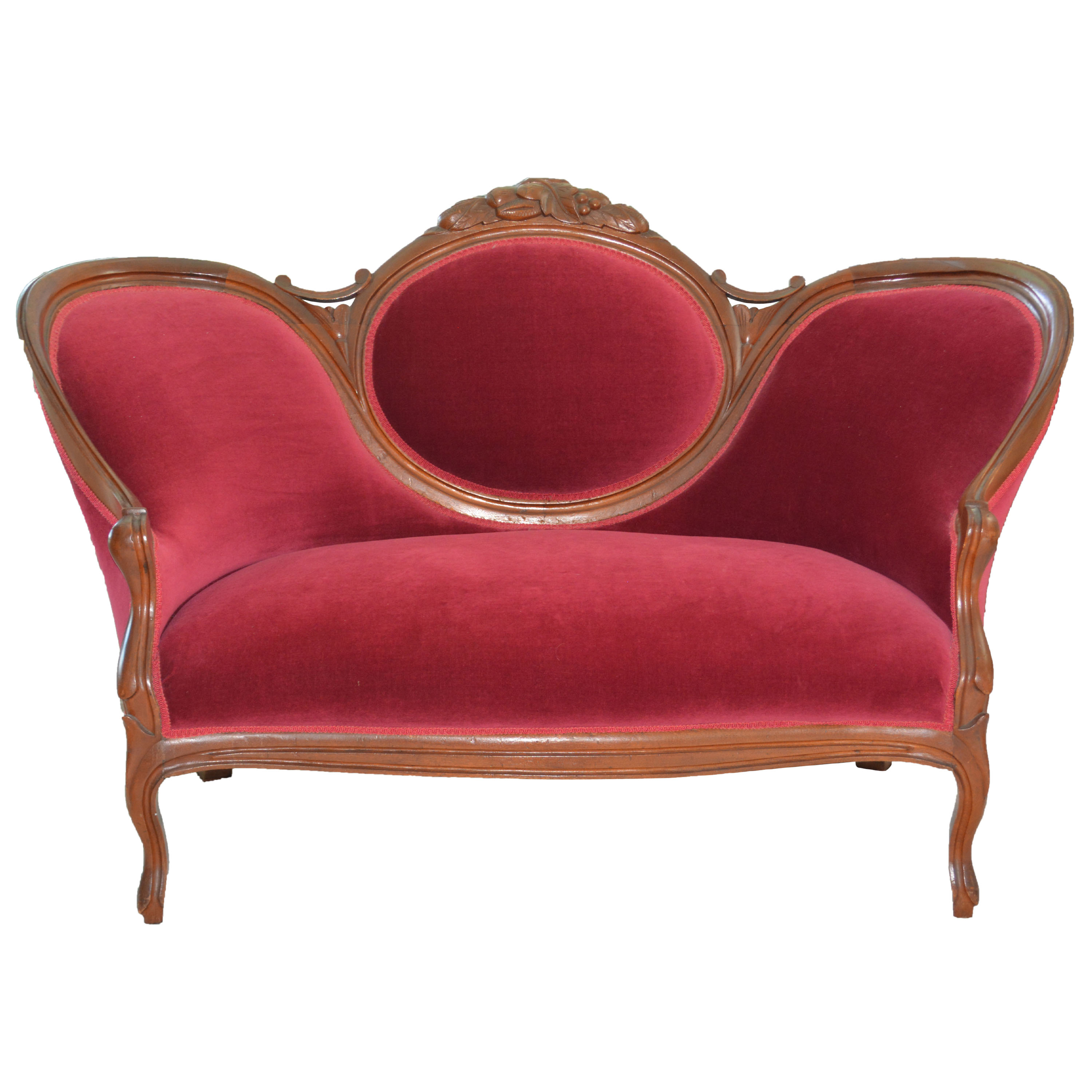 Antique Victorian Walnut Settee