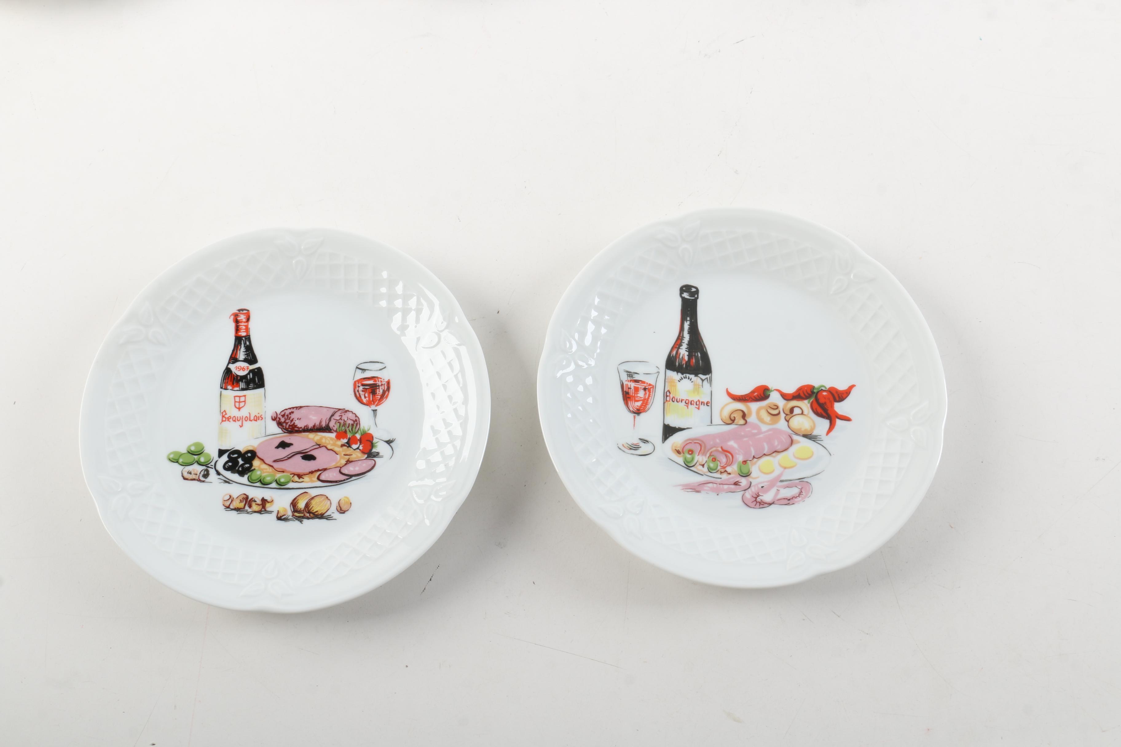 Philippe Deshoulieres "Wine and Cheese" Canape Plates