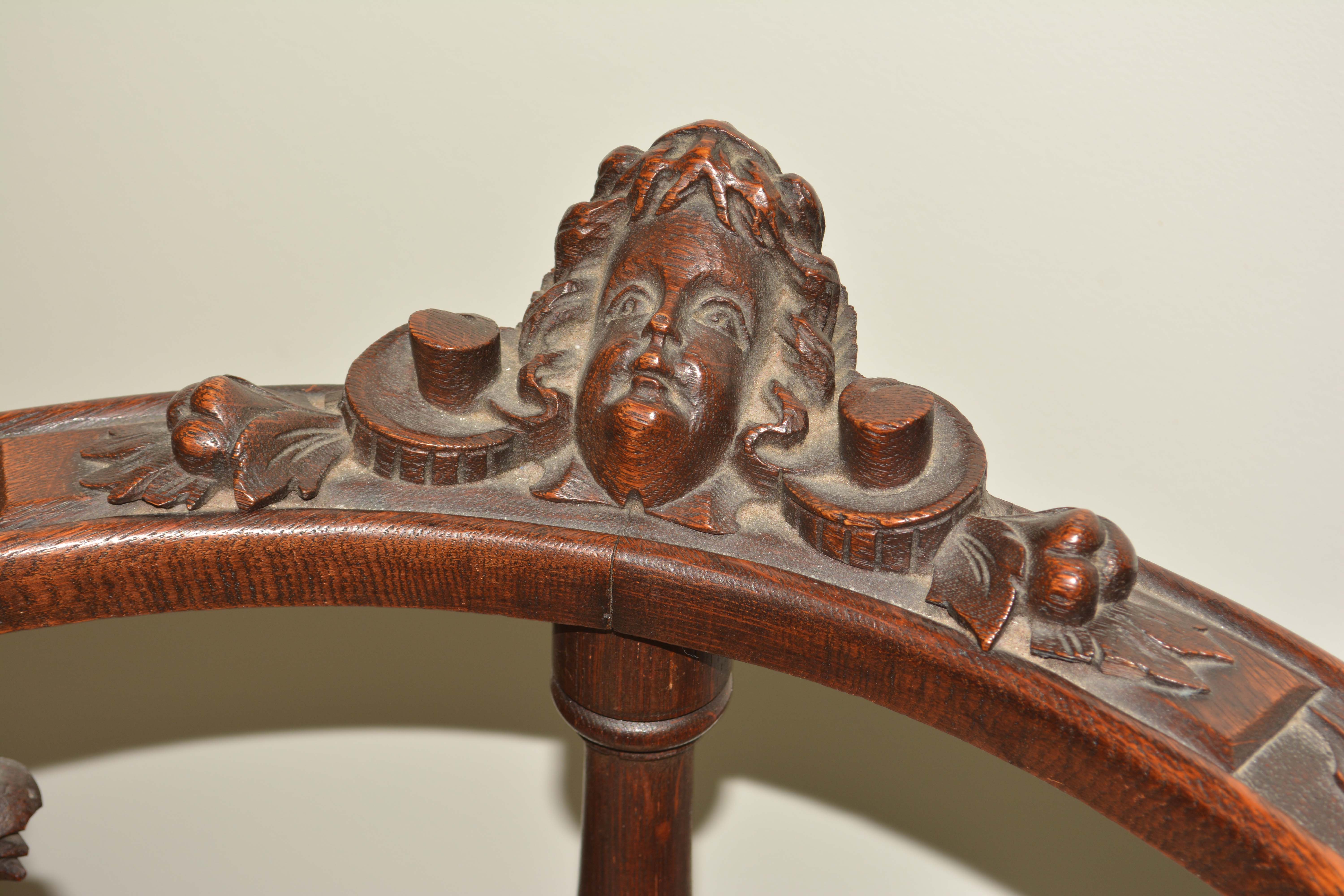 Late 19th Century Italian Oak Corner Chair