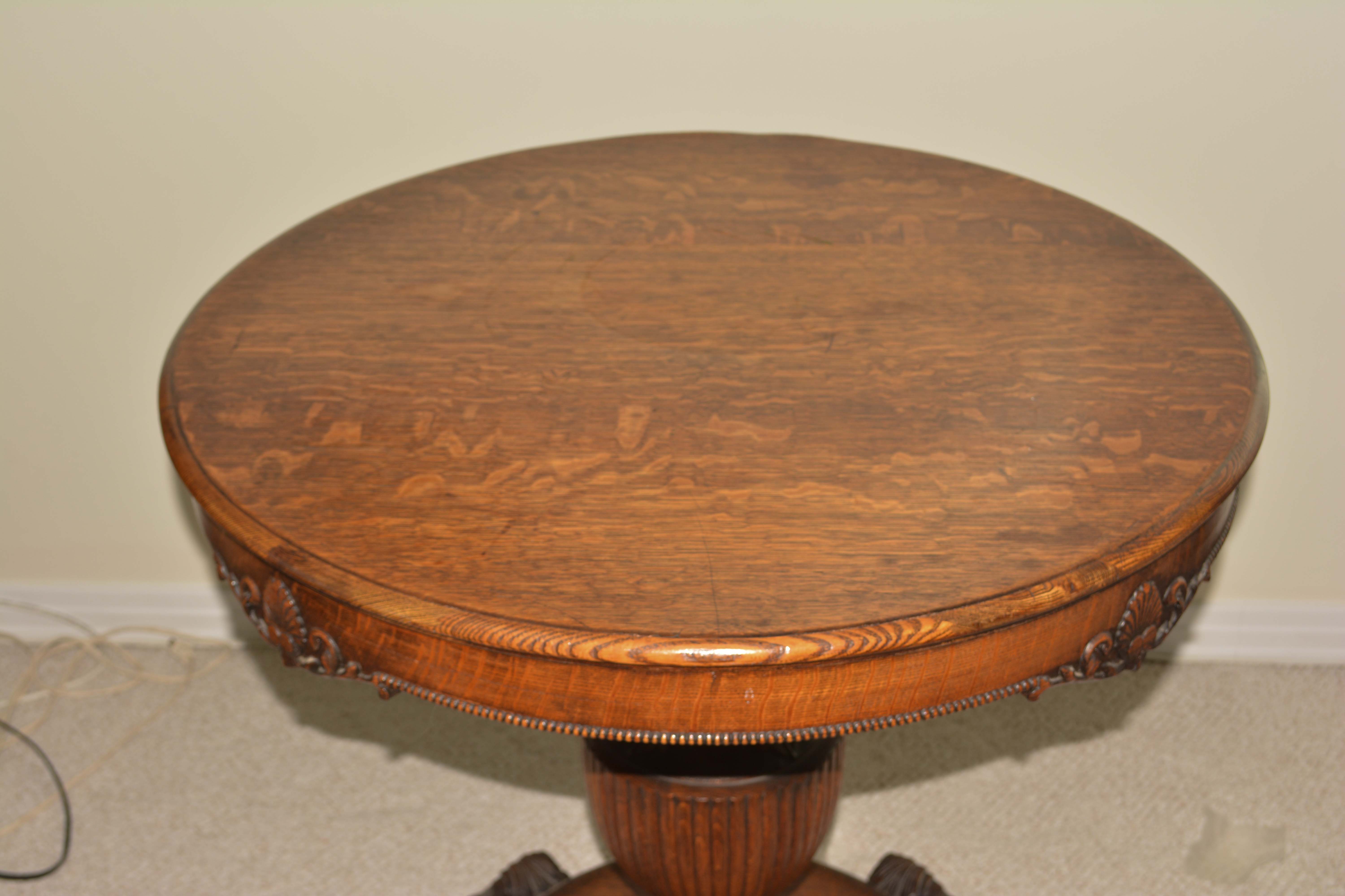 Antique Carved Oak Center Table