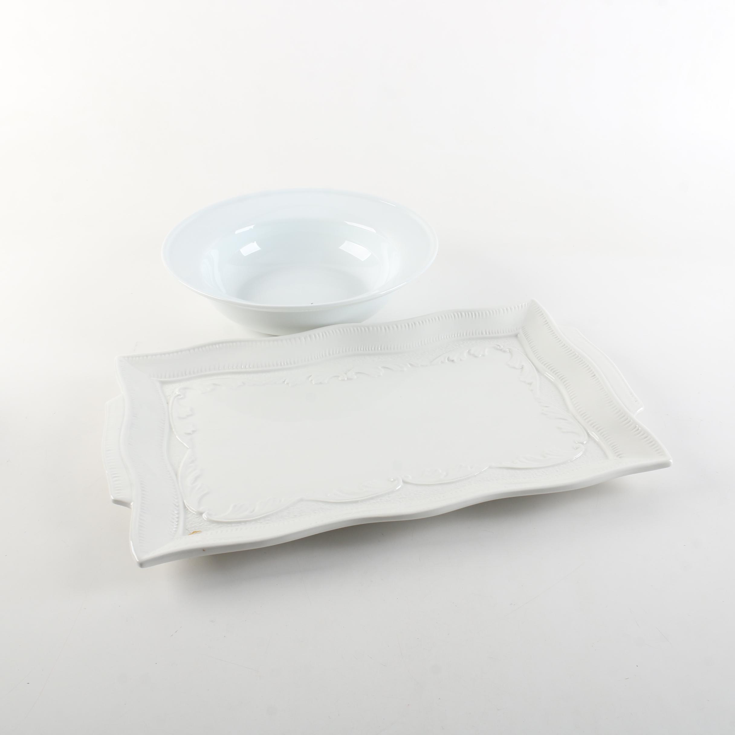 Amora Italian Ceramic Platter and Williams Sonoma Bowl