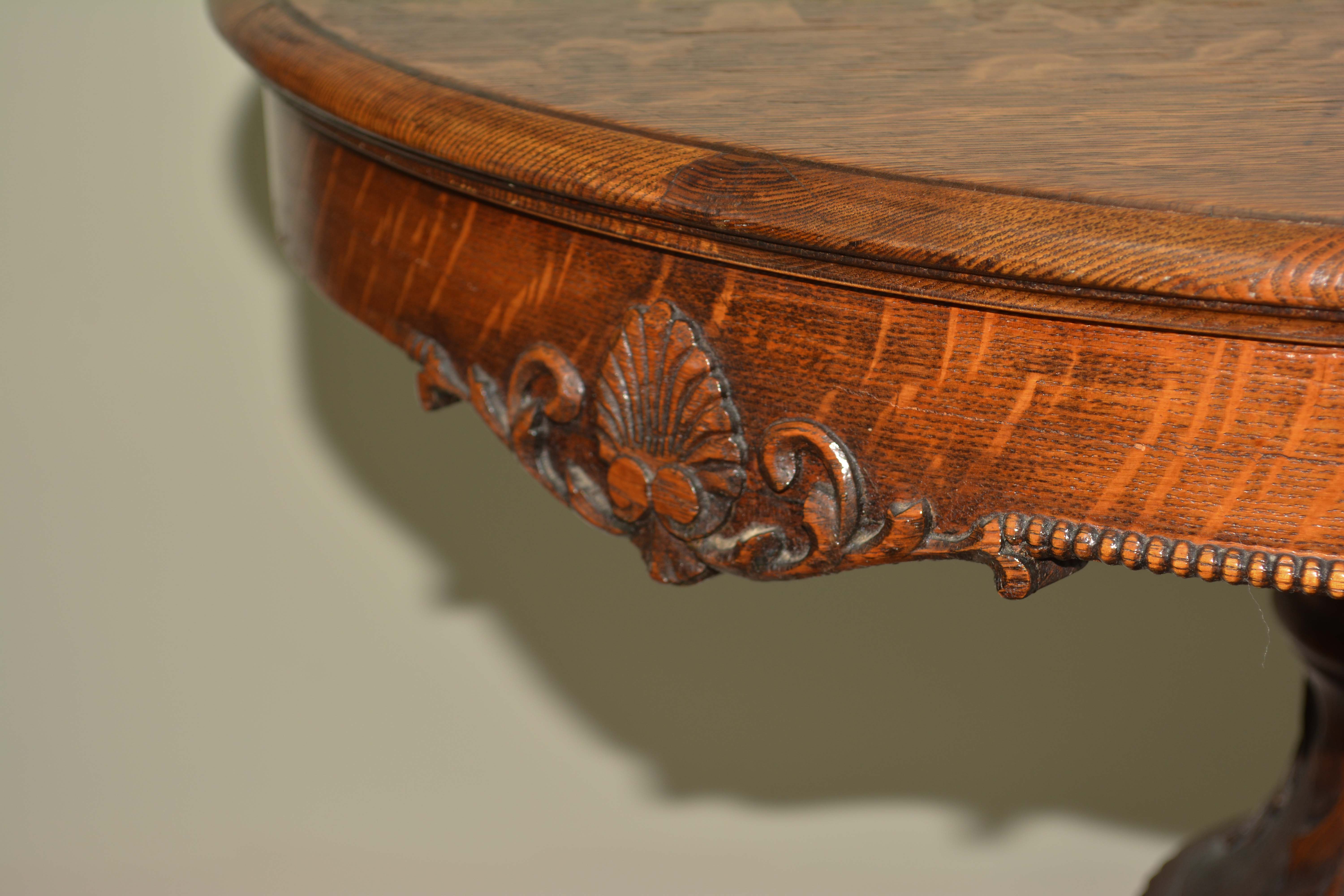 Antique Carved Oak Center Table