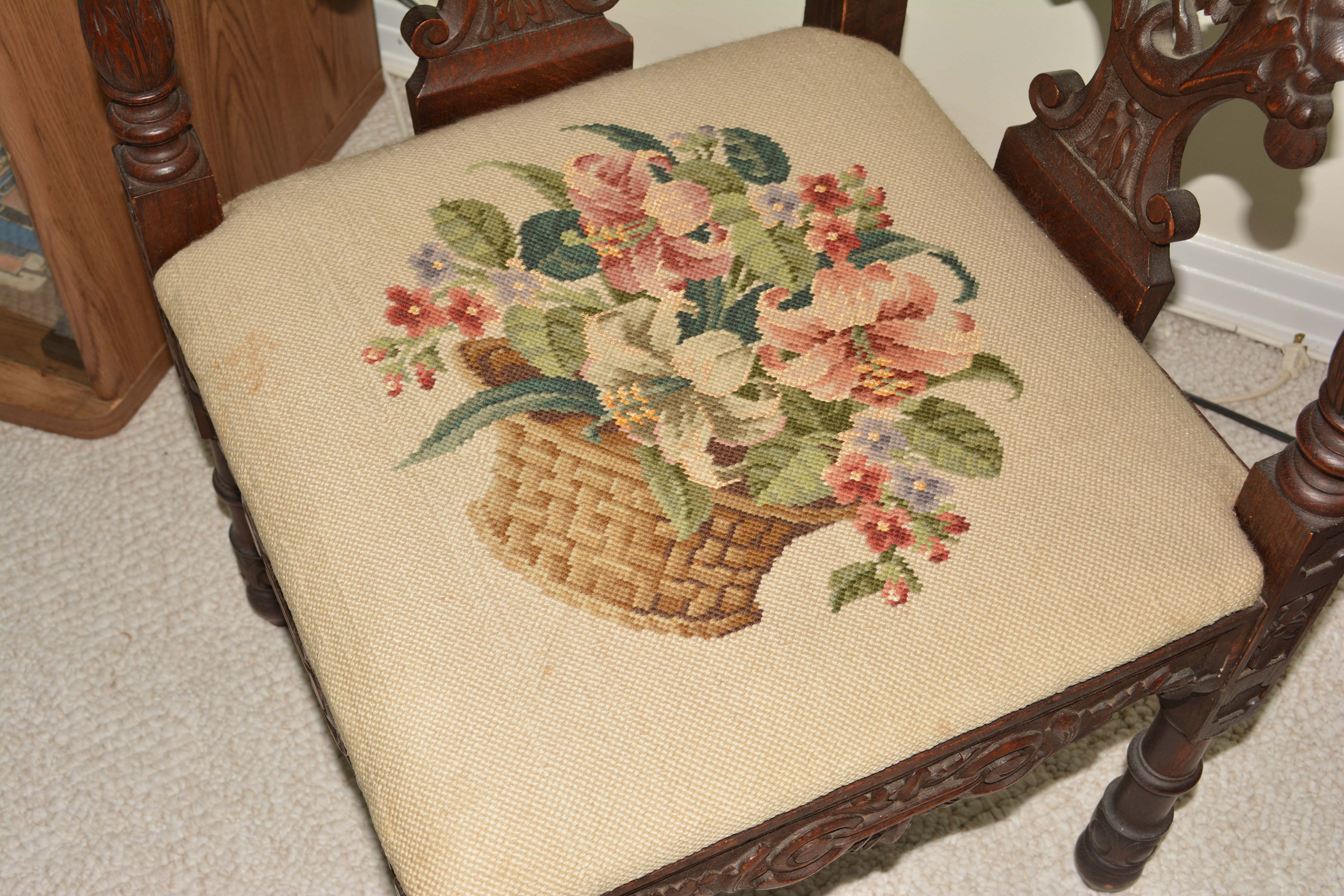 Late 19th Century Italian Oak Corner Chair