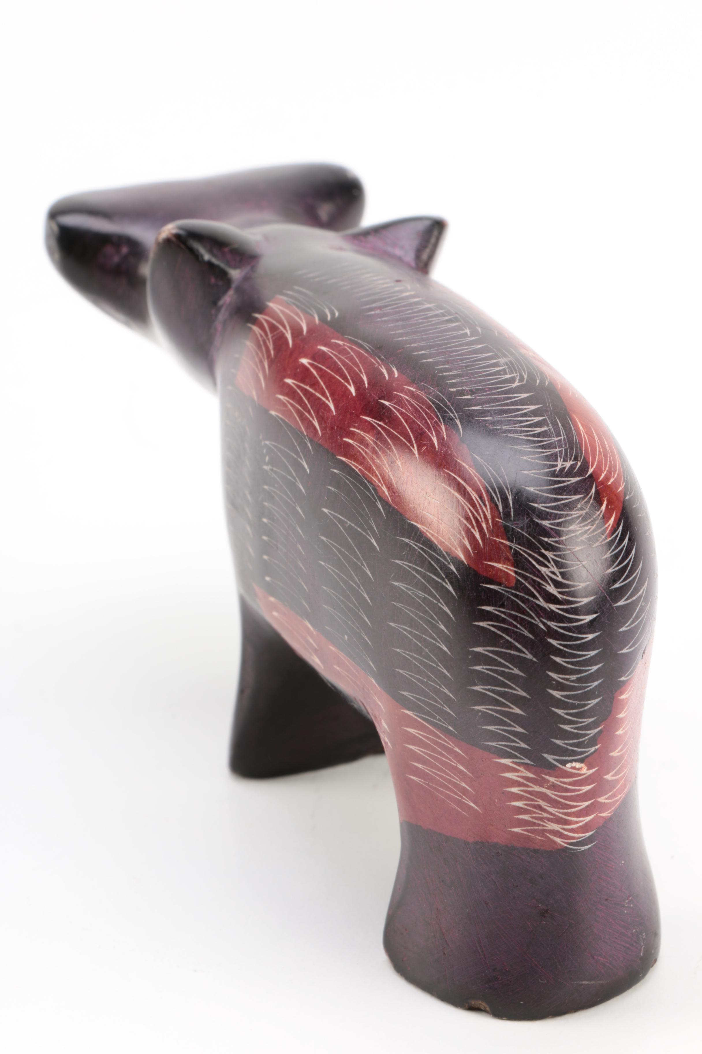 Hand Carved Soapstone "Great Rift Valley View Point" Hippopotamus Figurine