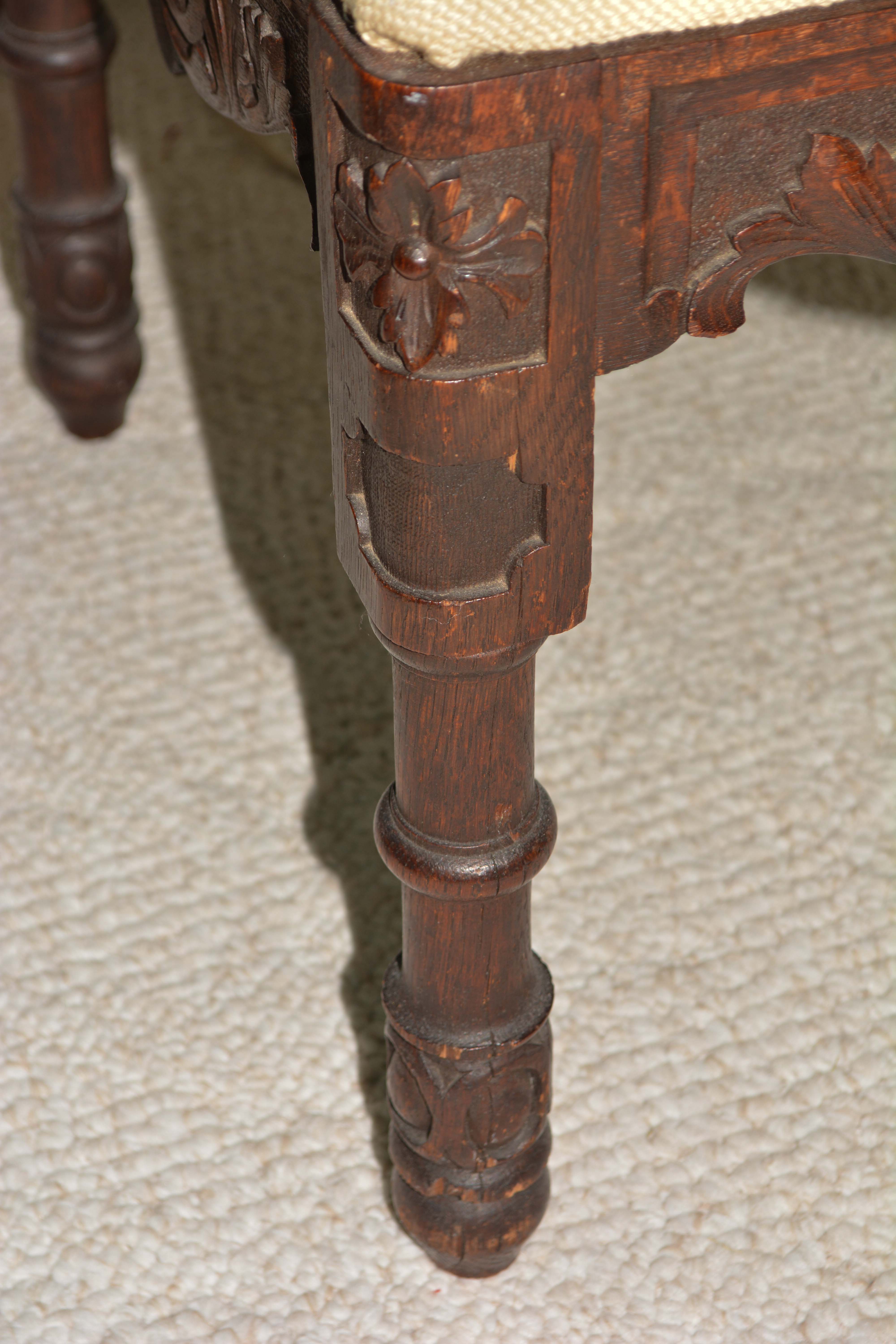 Late 19th Century Italian Oak Corner Chair