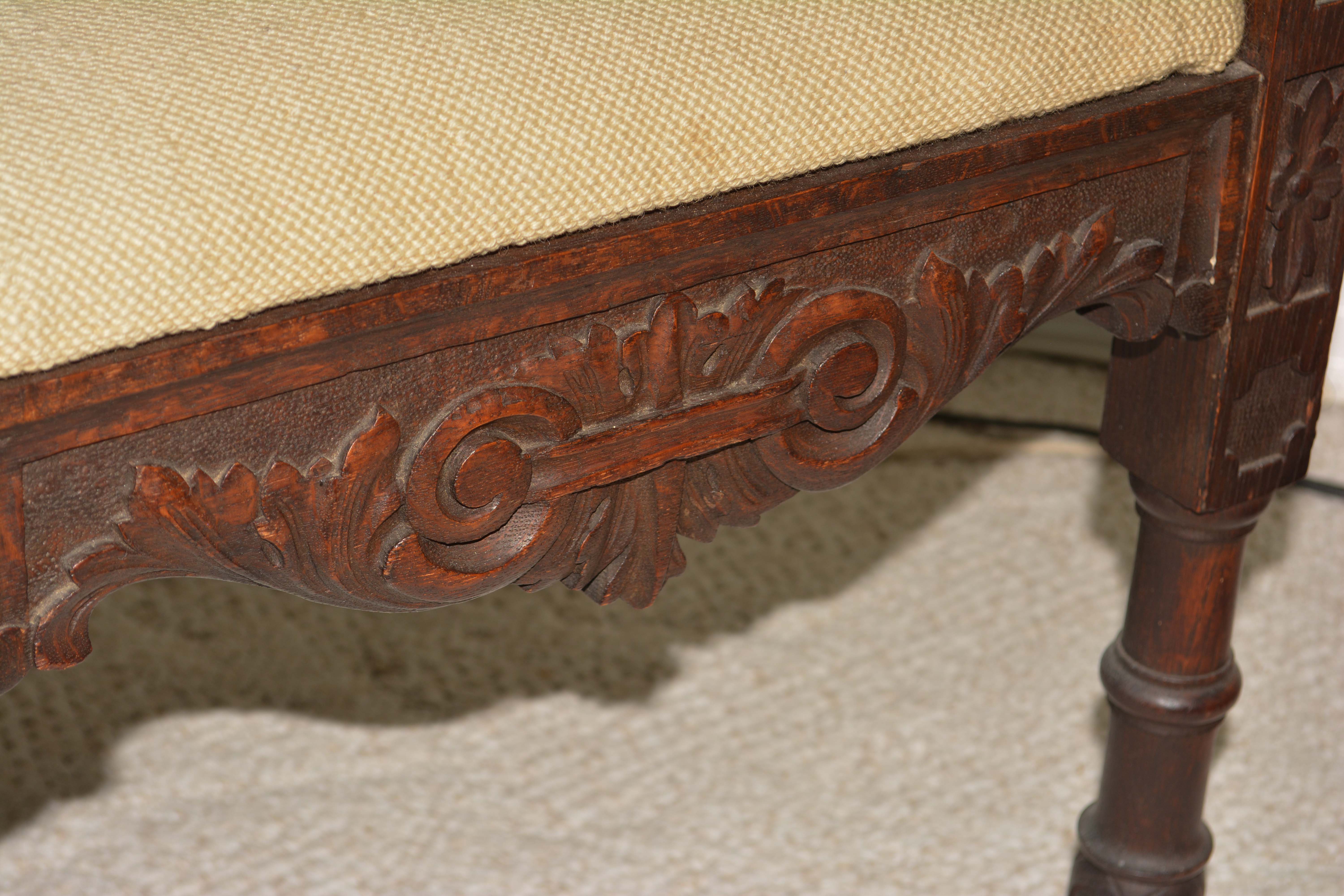 Late 19th Century Italian Oak Corner Chair