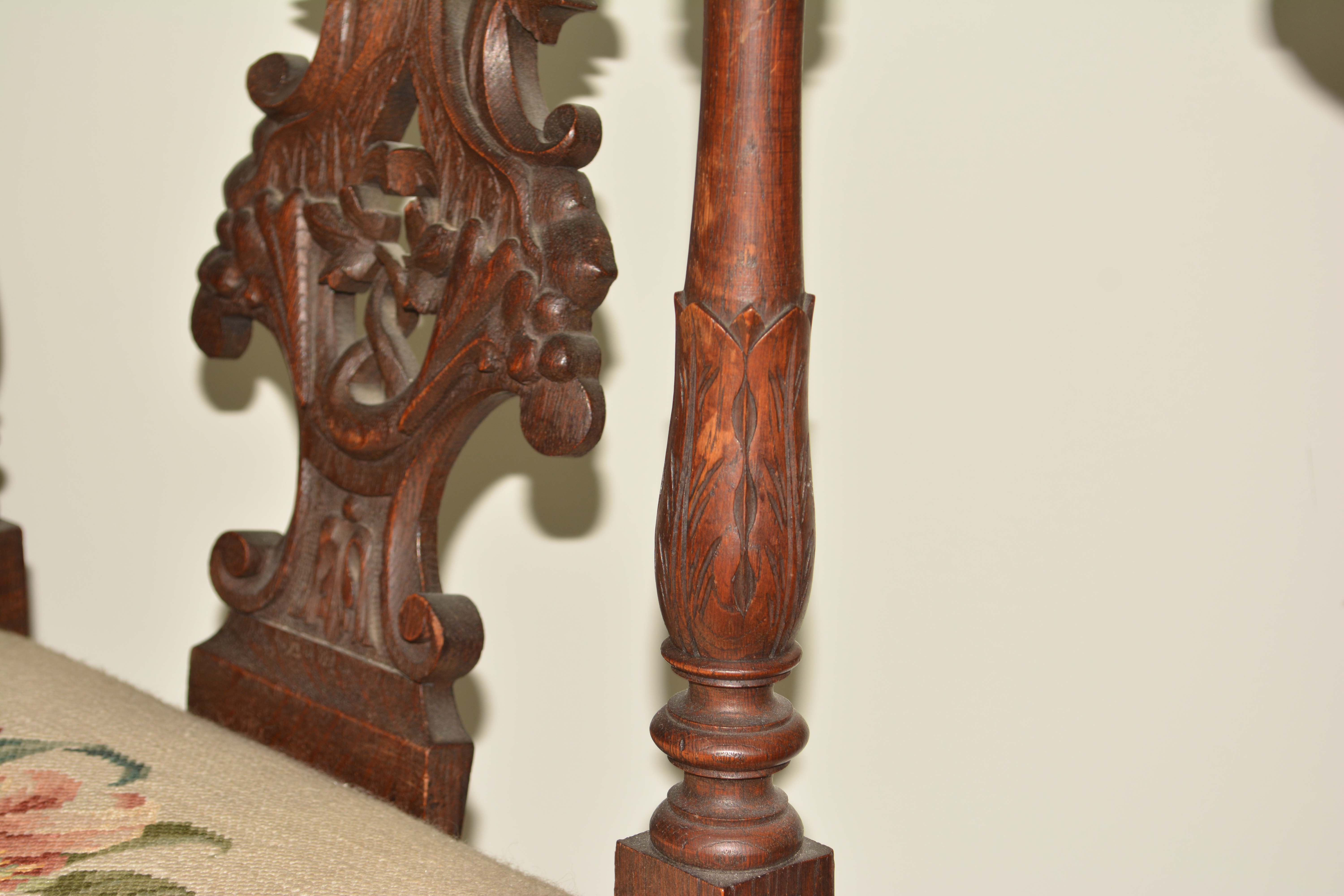 Late 19th Century Italian Oak Corner Chair