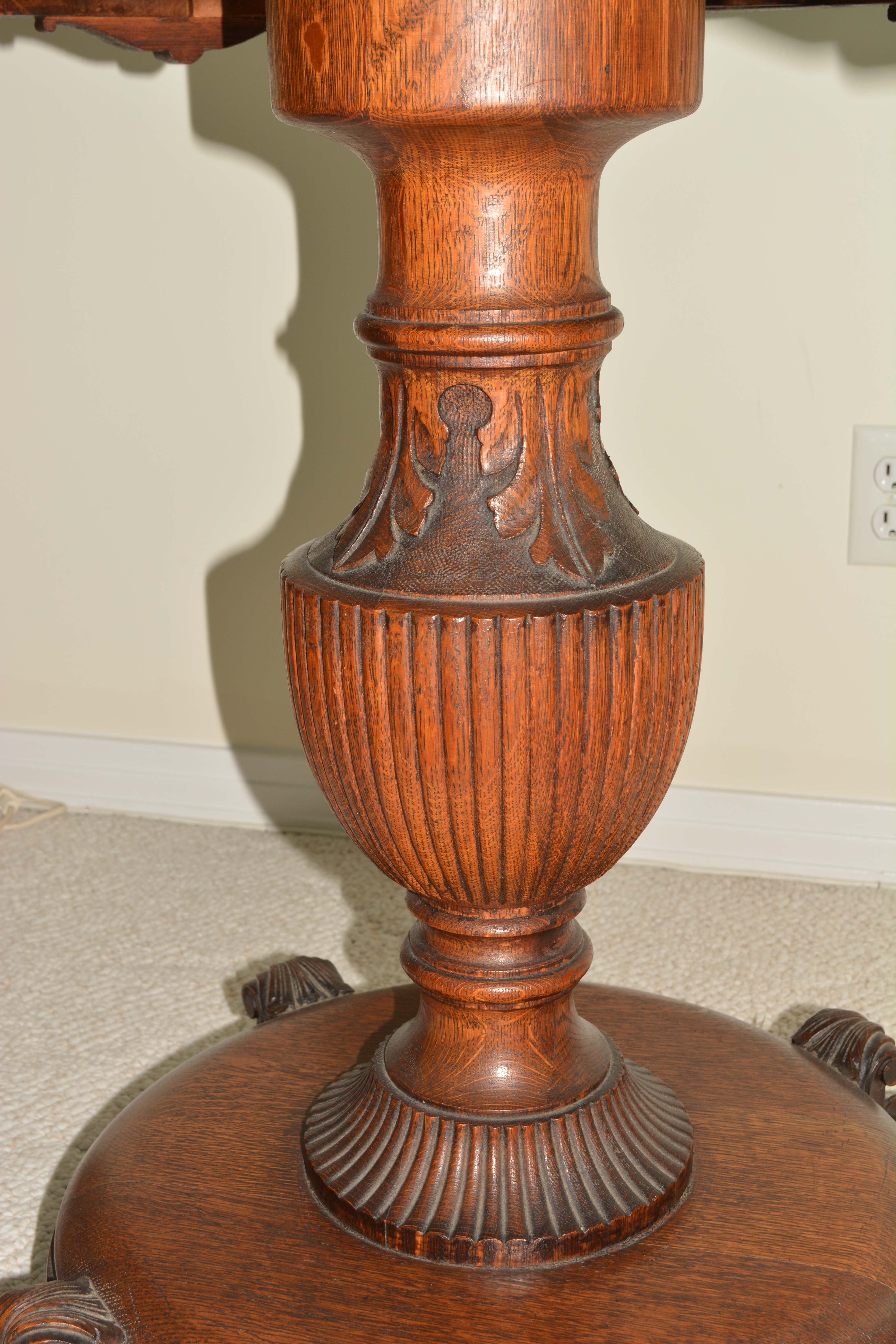 Antique Carved Oak Center Table