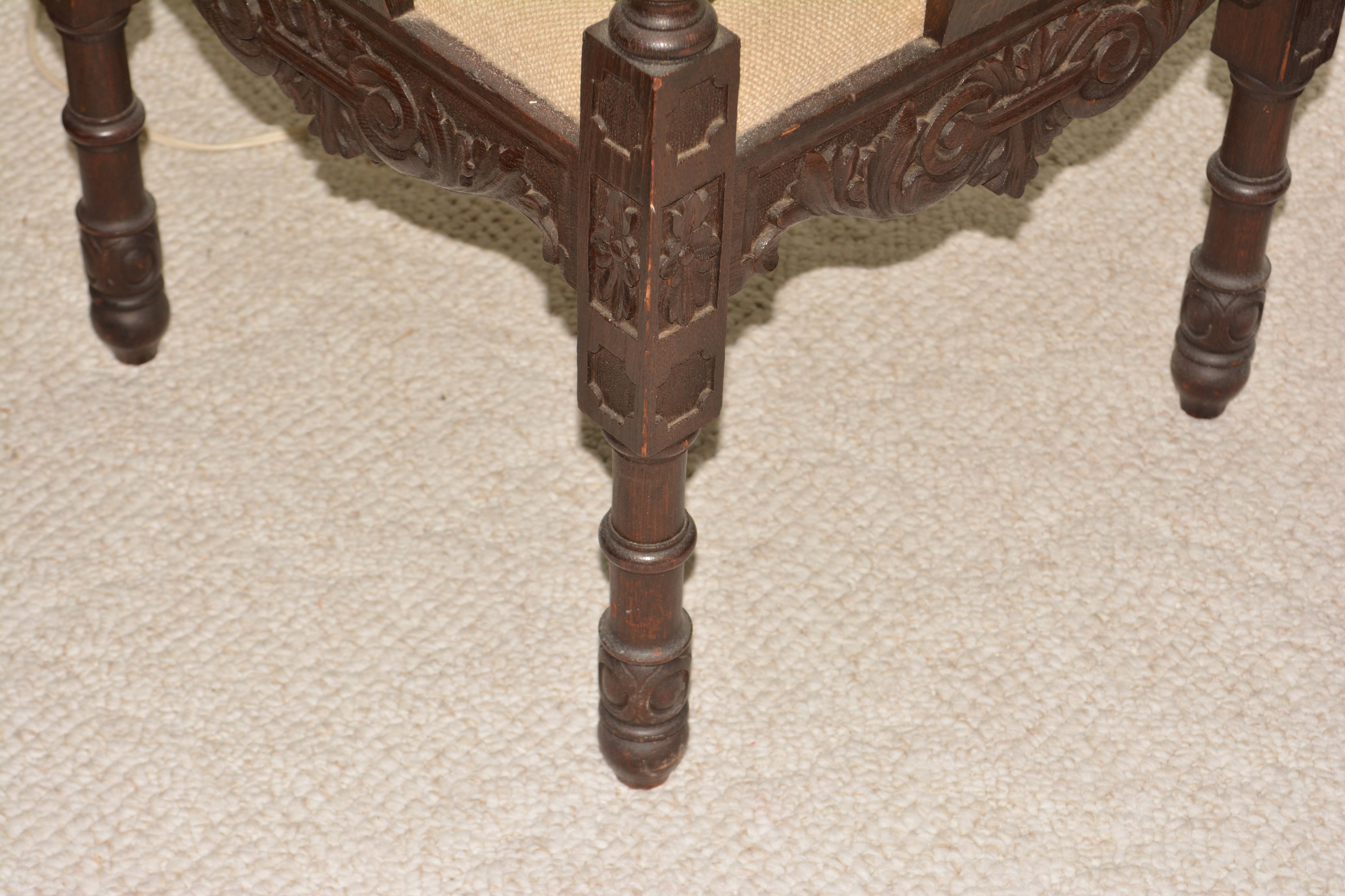 Late 19th Century Italian Oak Corner Chair